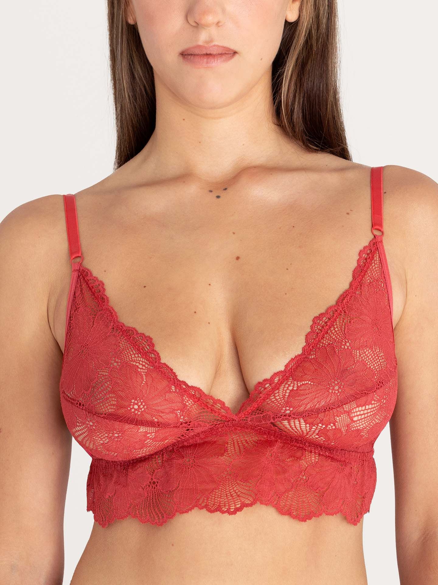 Classy lace triangle bra pomegranate 36