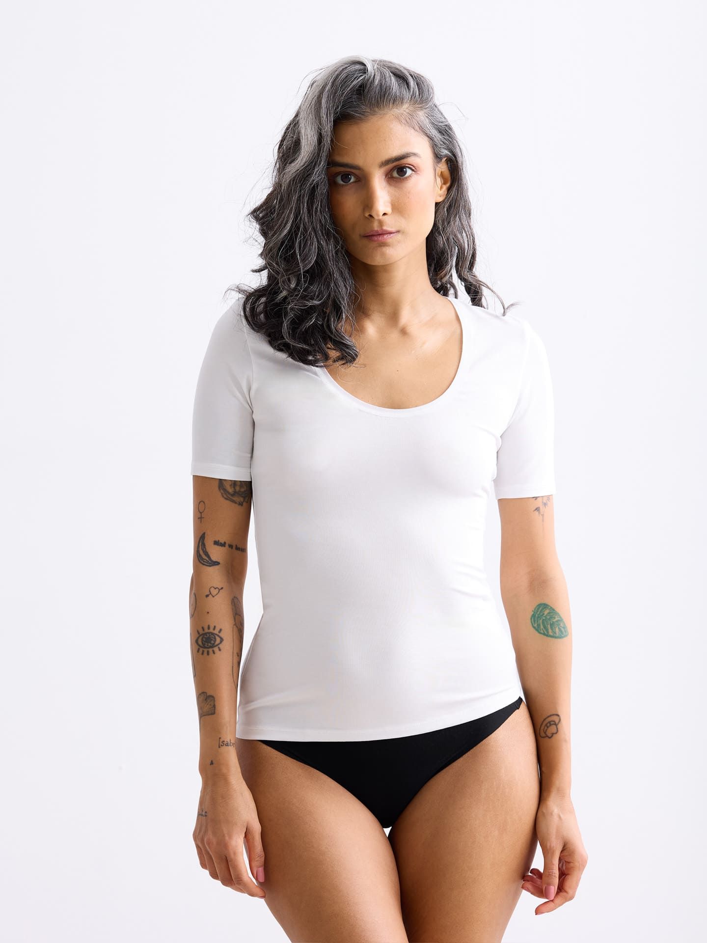 Light Touch Ballet Neck T-Shirt ecru 40