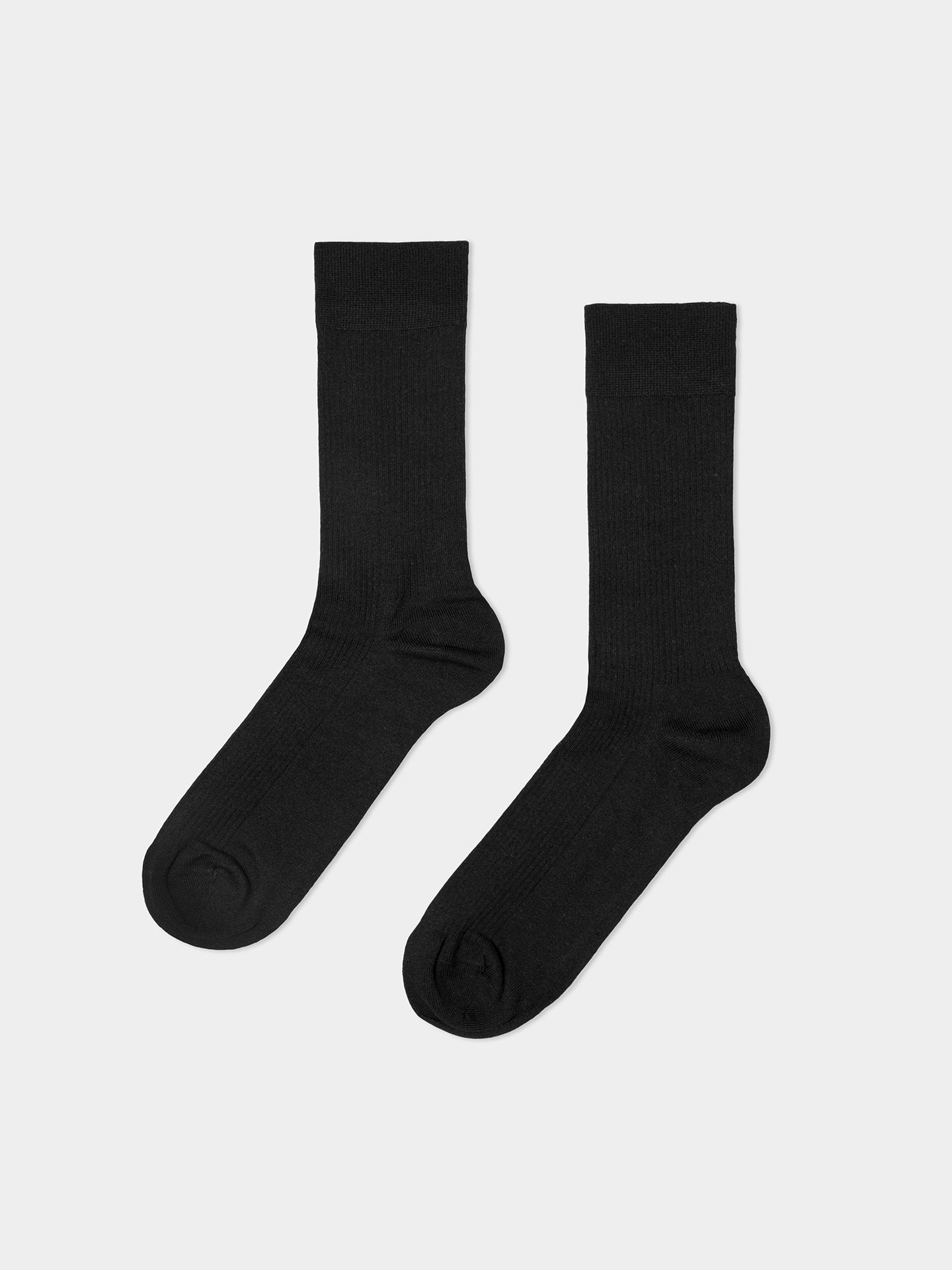 Casual Cotton Gerippte Socken im 3er Pack schwarz 35-38