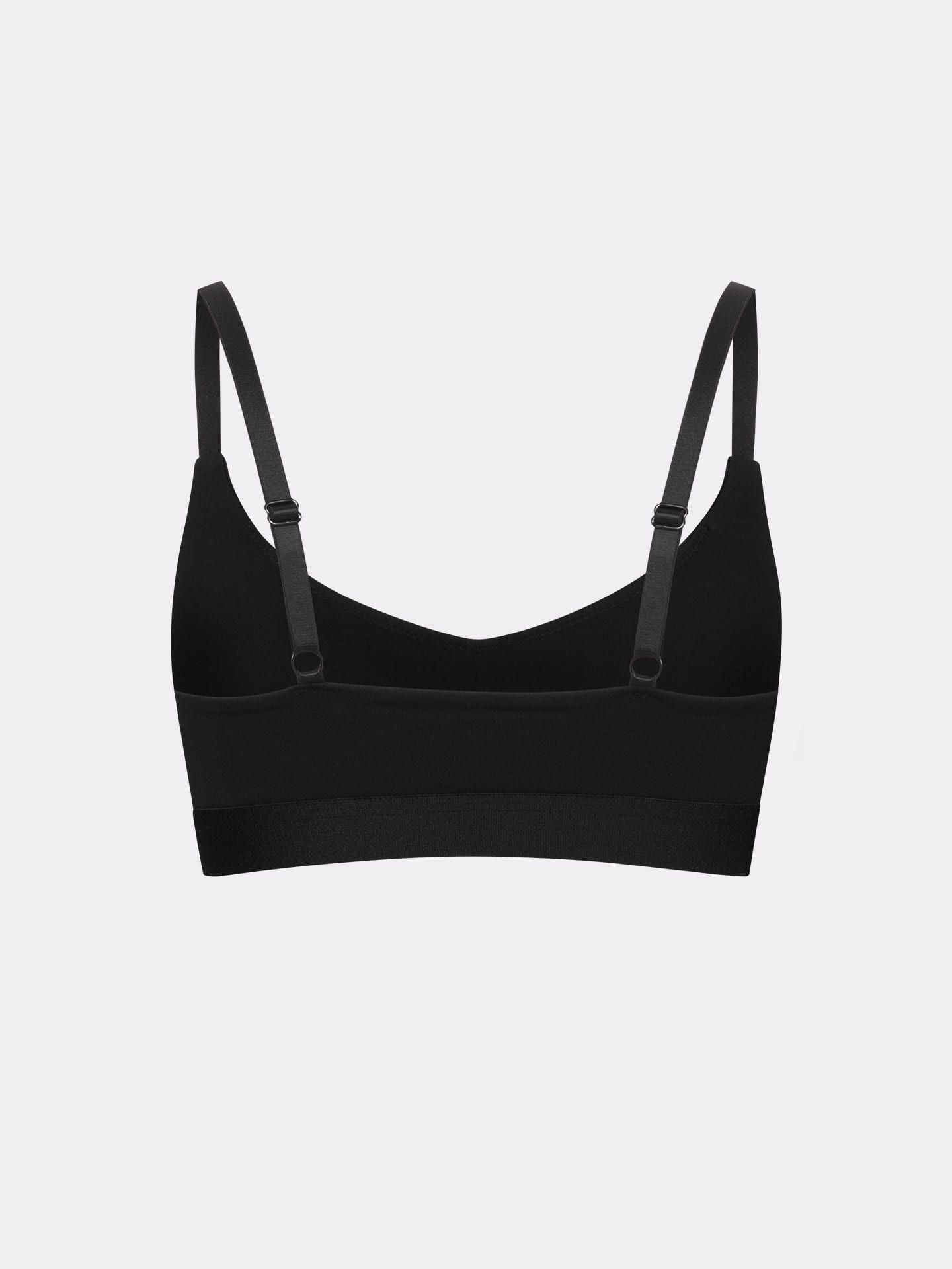 Casual Cotton Bralette with removable Pads black L