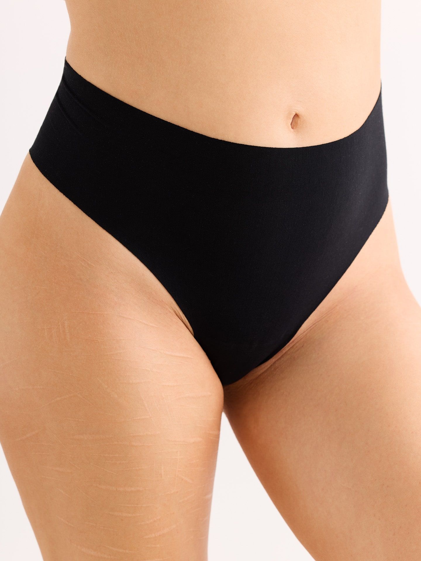 Light Touch High Waist Brazil Thong black L