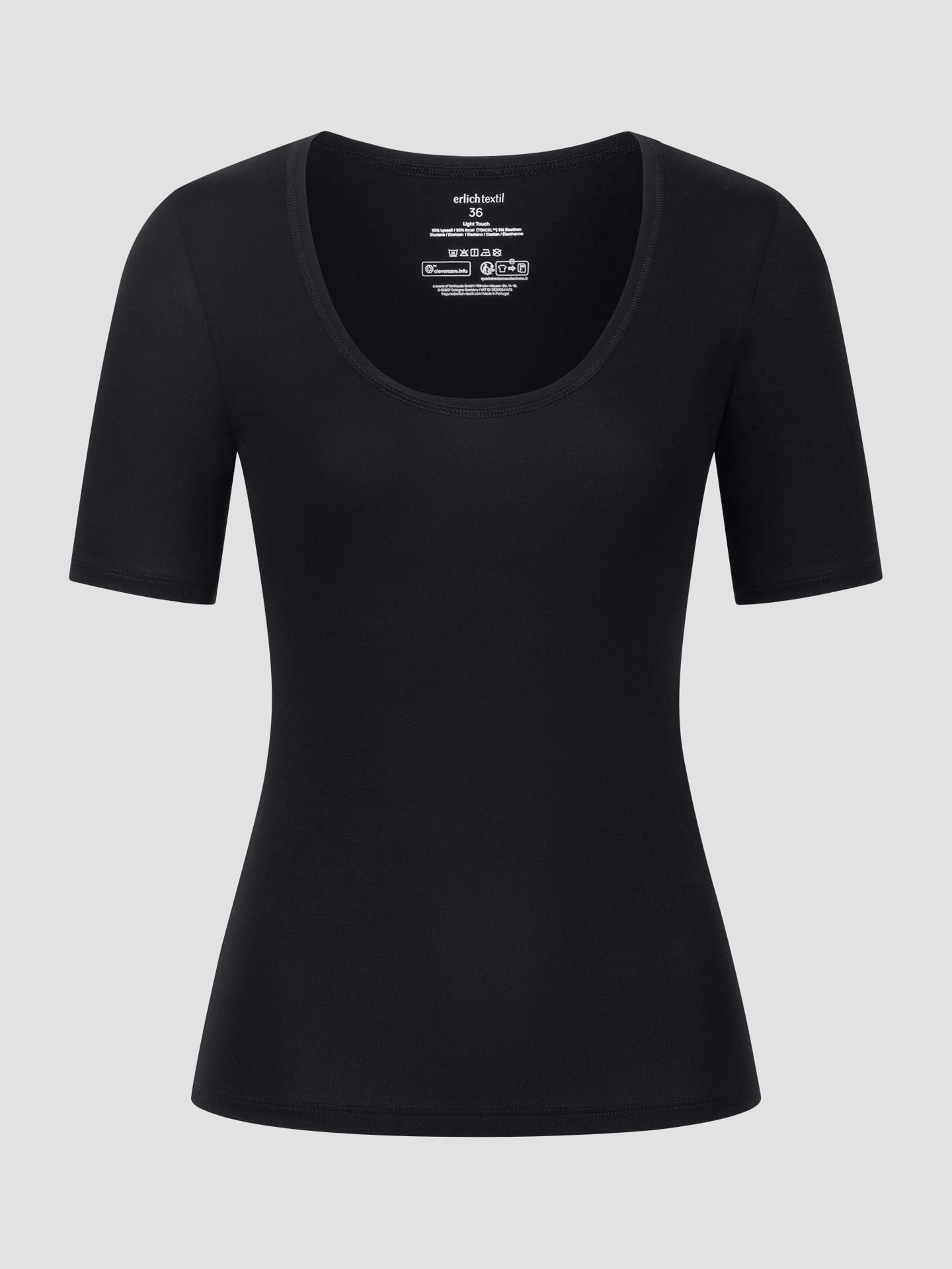 Light Touch tiefausgeschnittenes T-Shirt schwarz 46