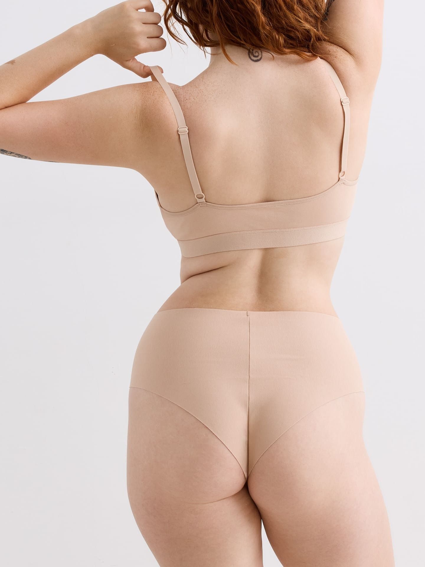Casual Cotton High Waist Brazil Thong clay M