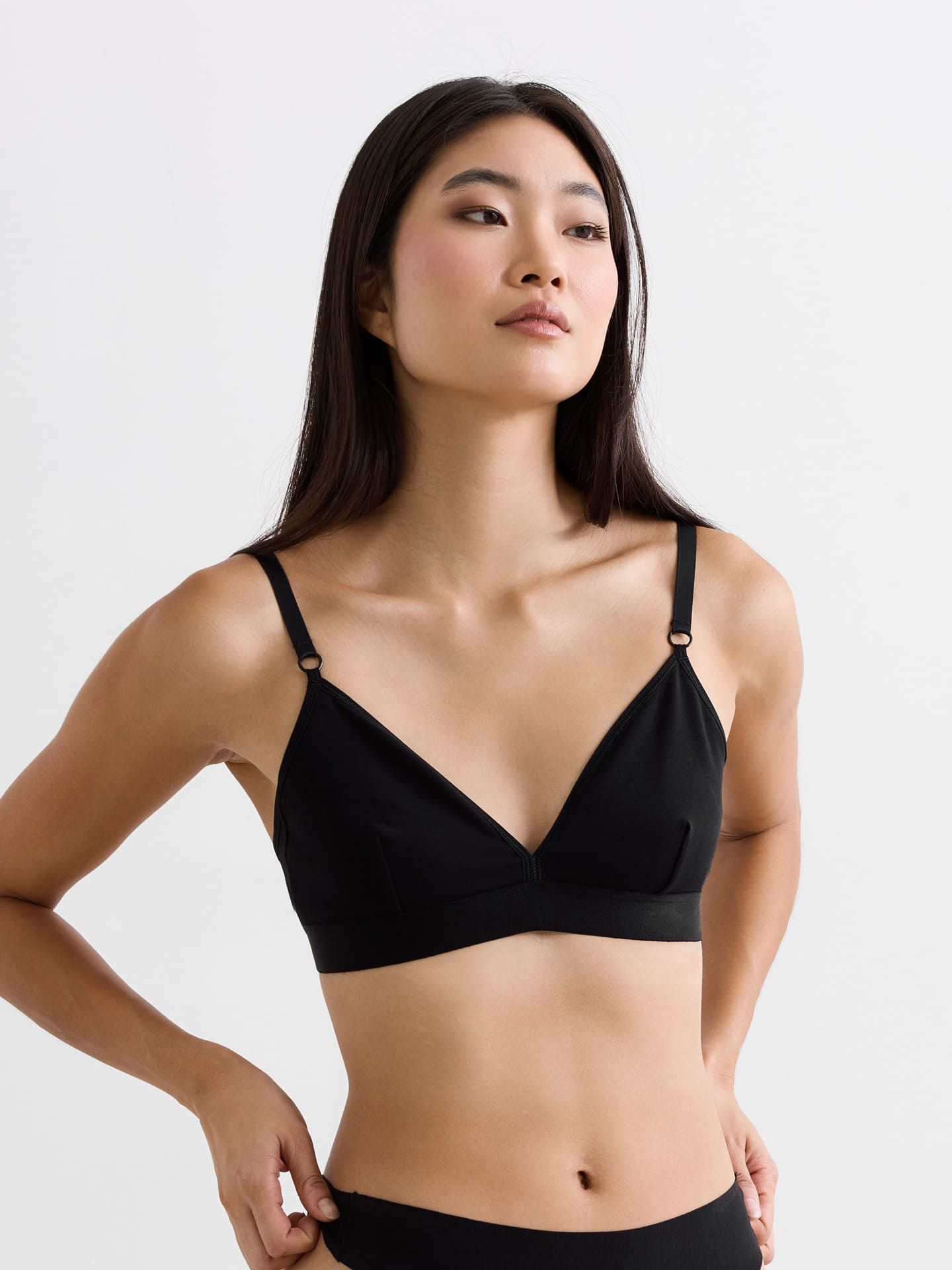 Casual Cotton Triangel Bralette schwarz M