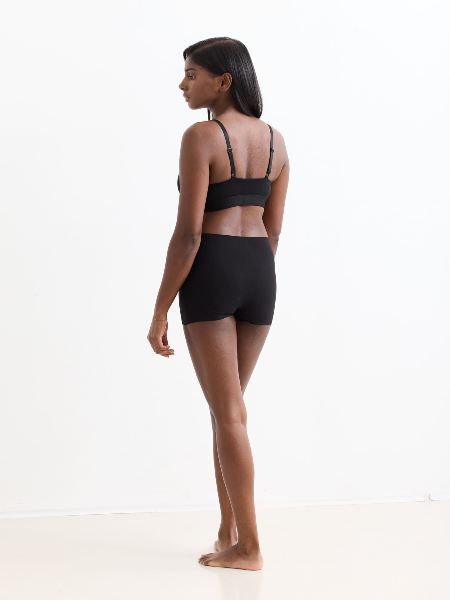 Casual Cotton Bralette with removable Pads black L