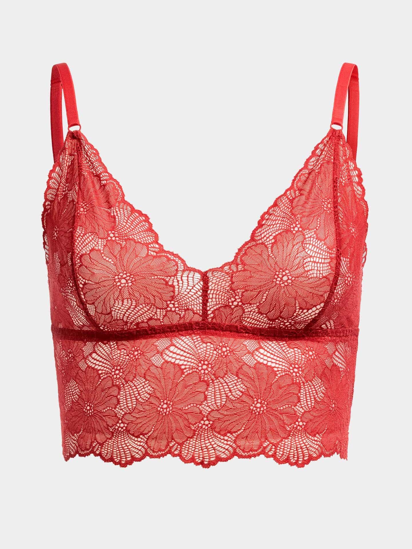 Classy Lace Bralette Top granatapfel  38