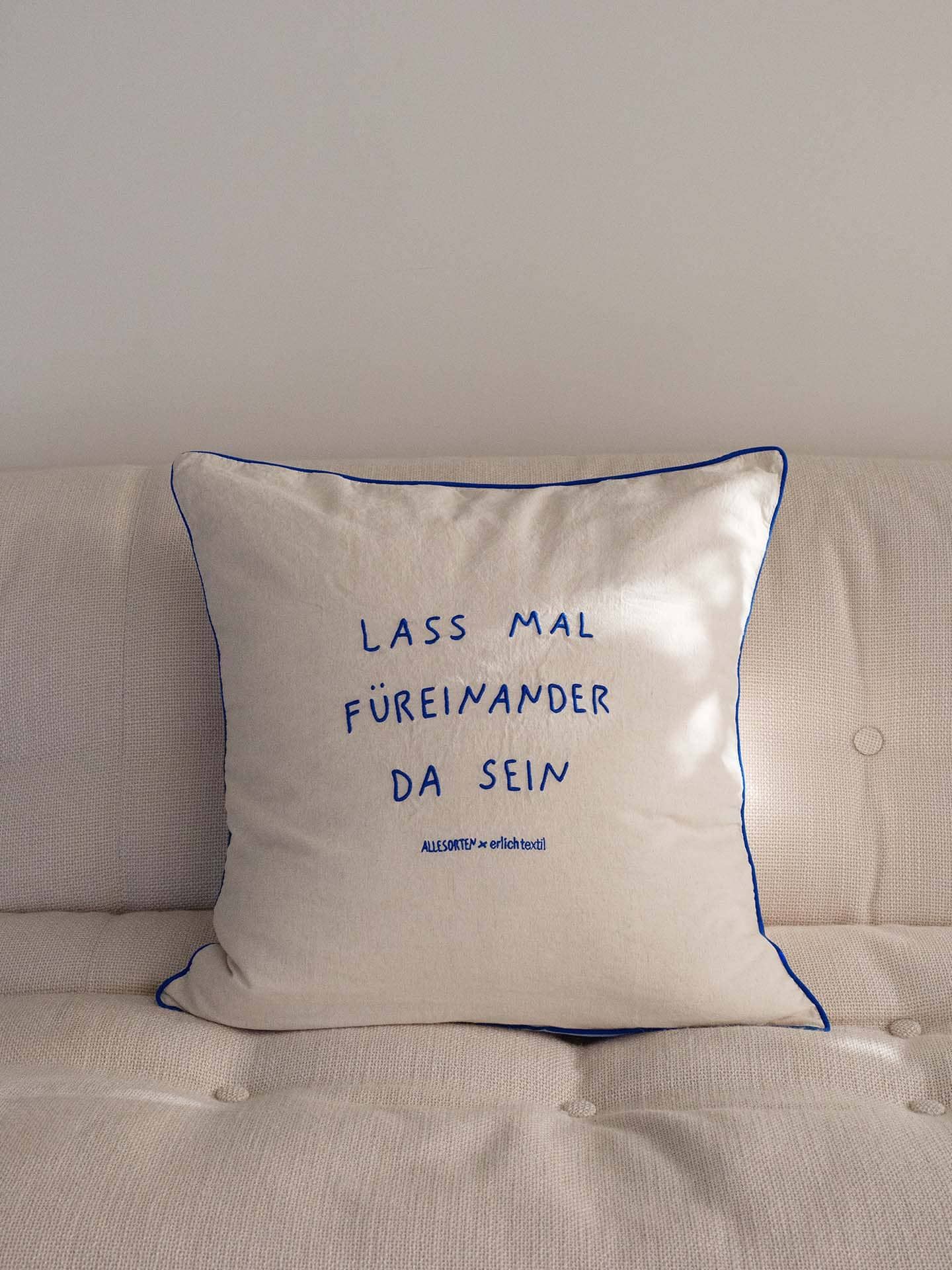 allesorten x erlich textil Kissenbezug mit Stickerei natur