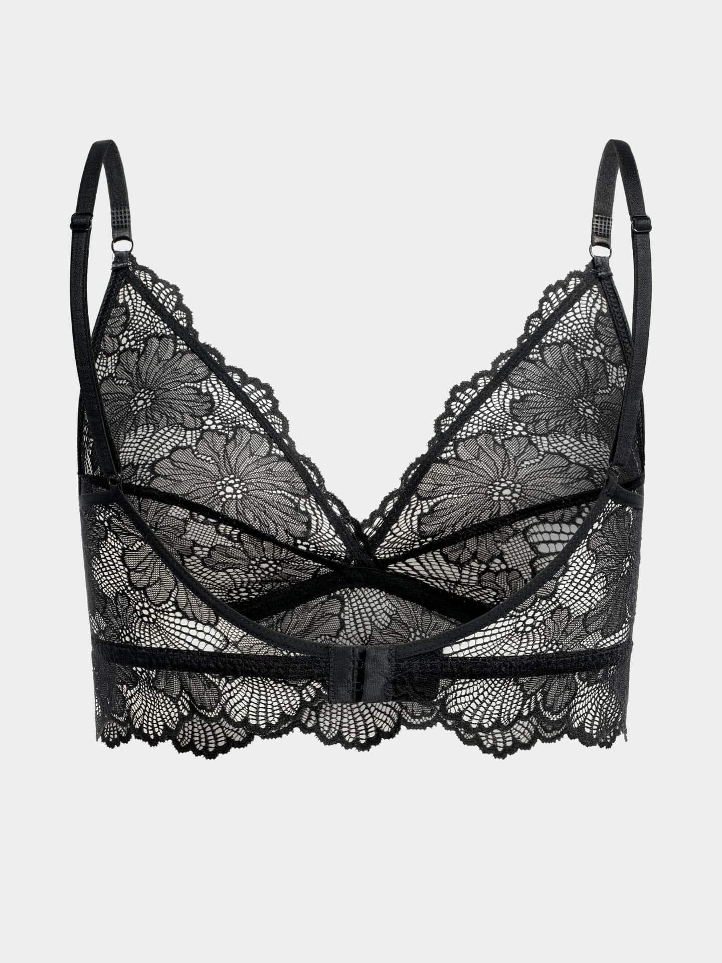 Classy lace triangle bra black 34