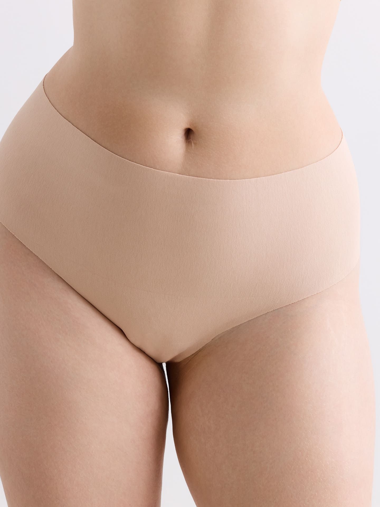 Casual Cotton High Waist Brazil Thong clay M