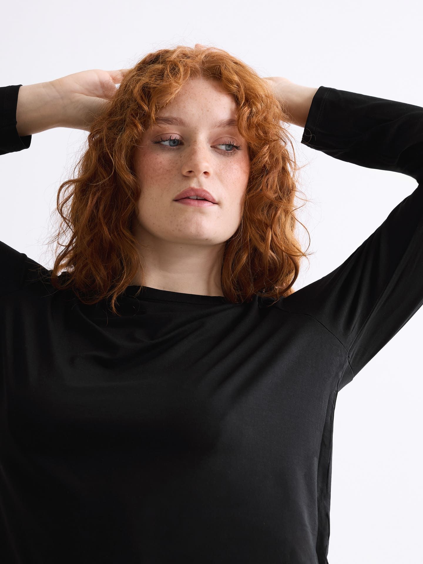 Light Touch lockeres Langarmshirt schwarz 40