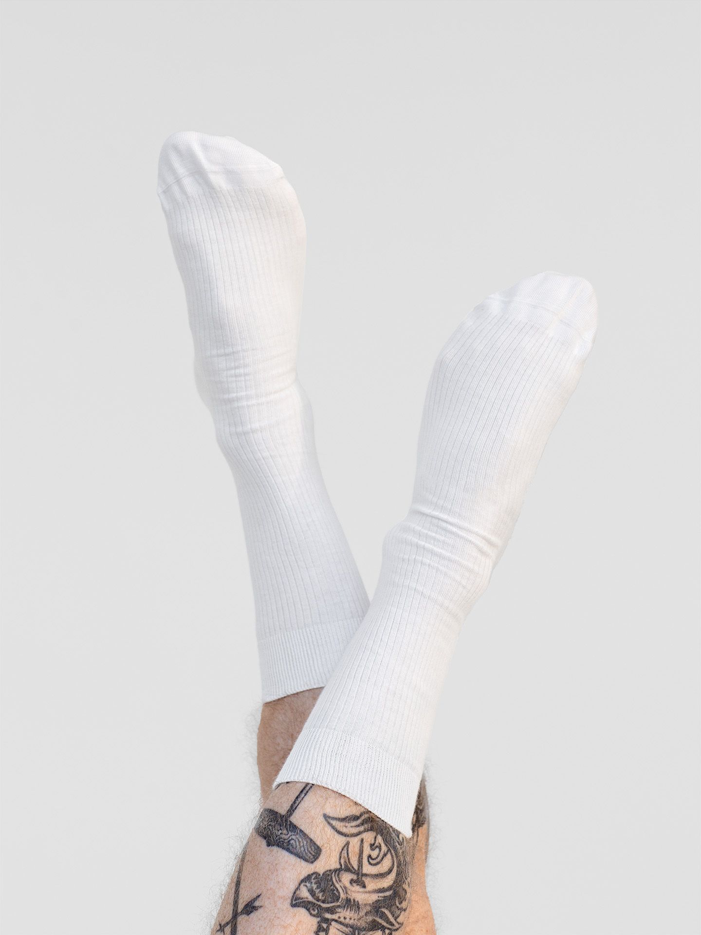 Casual cotton ribbed socks in a 3-pack white 35-38