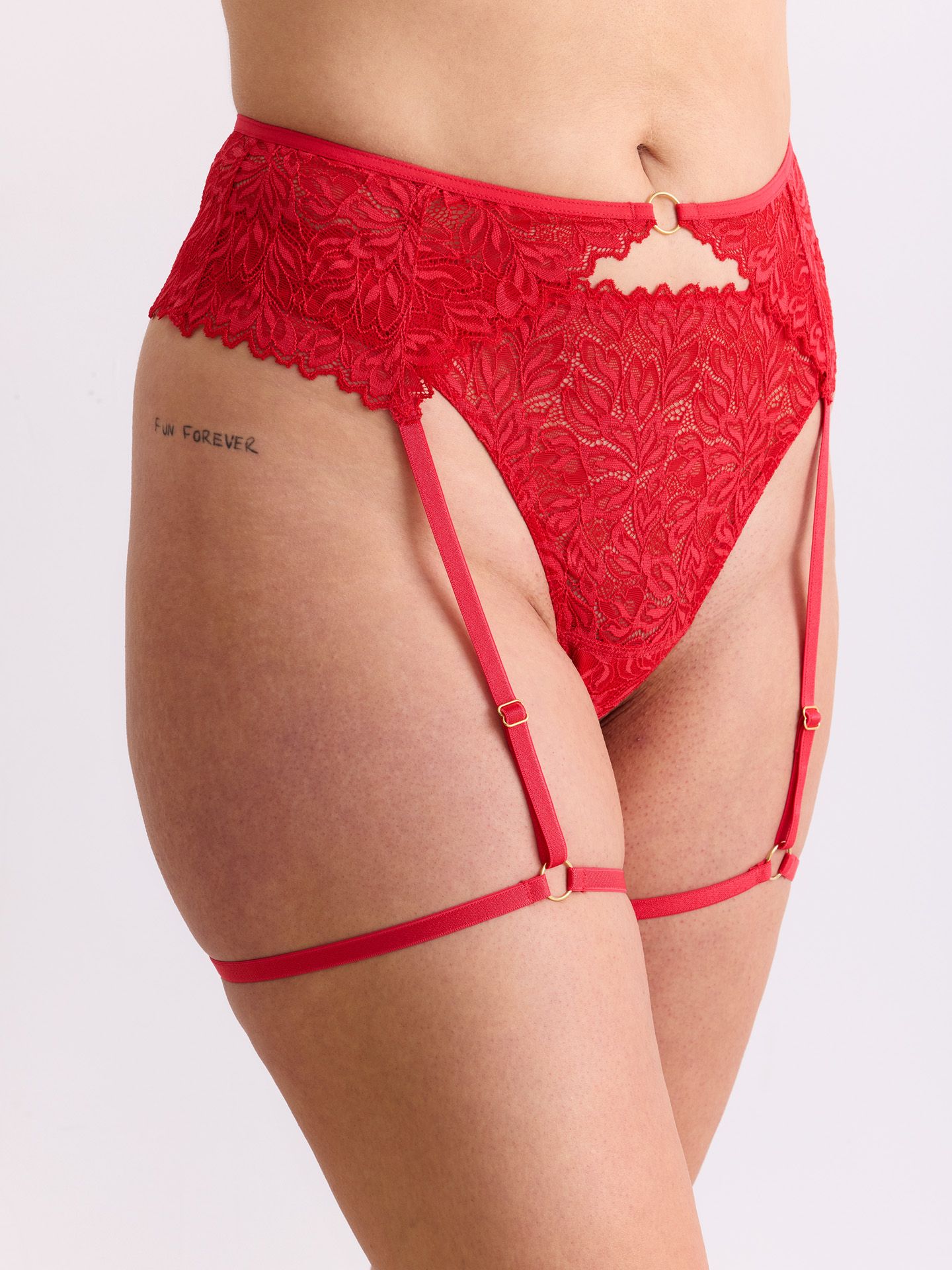 Dreamy Lace Strumpfhalter chili red 34/36