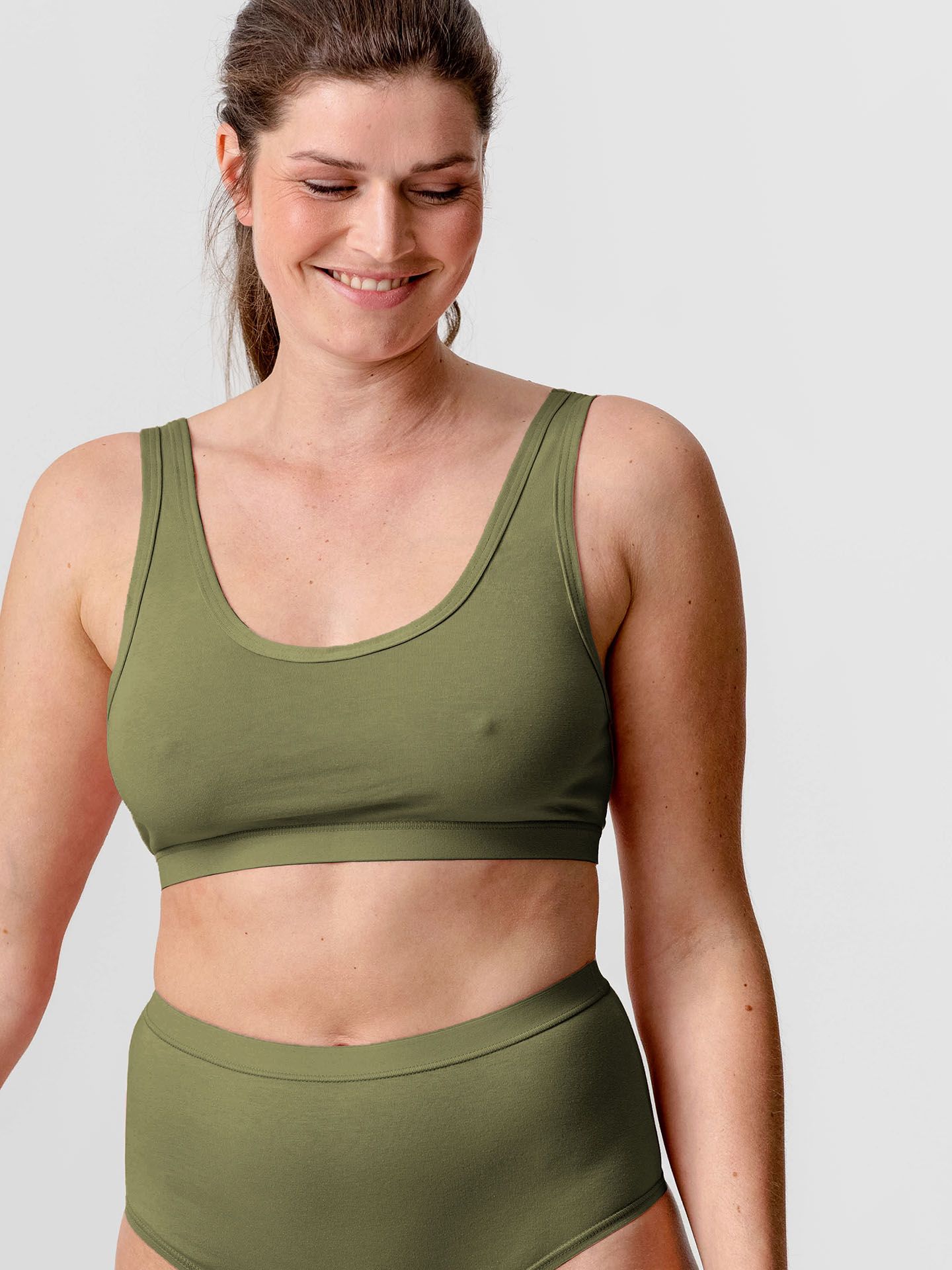 Vera Baumwoll Bustier olive, 52