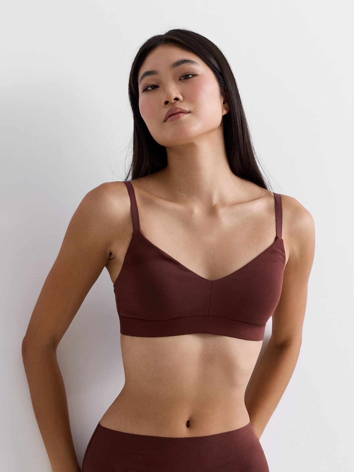 Casual Cotton Bralette with removable Pads umber M