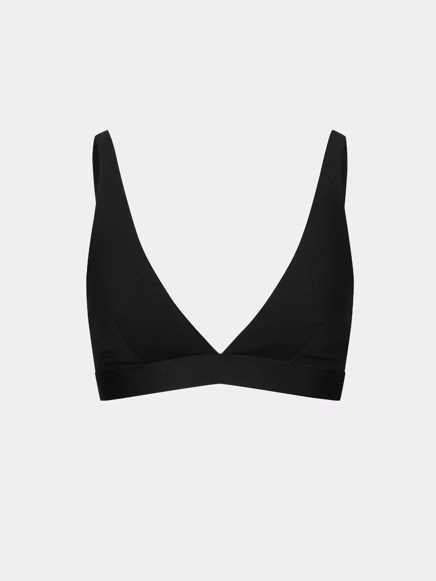 Casual Cotton Plunge Bra black M