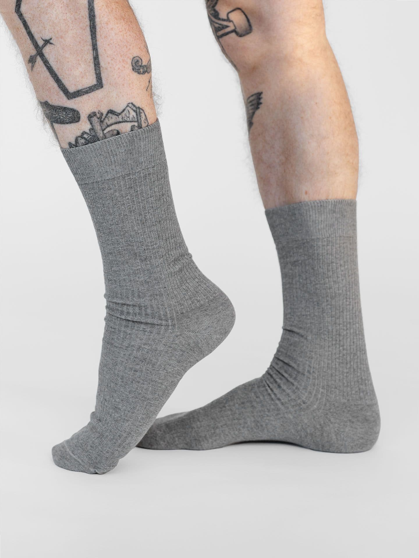 Casual Cotton Ribbed socks in a 3-pack light gray-melange 39-42