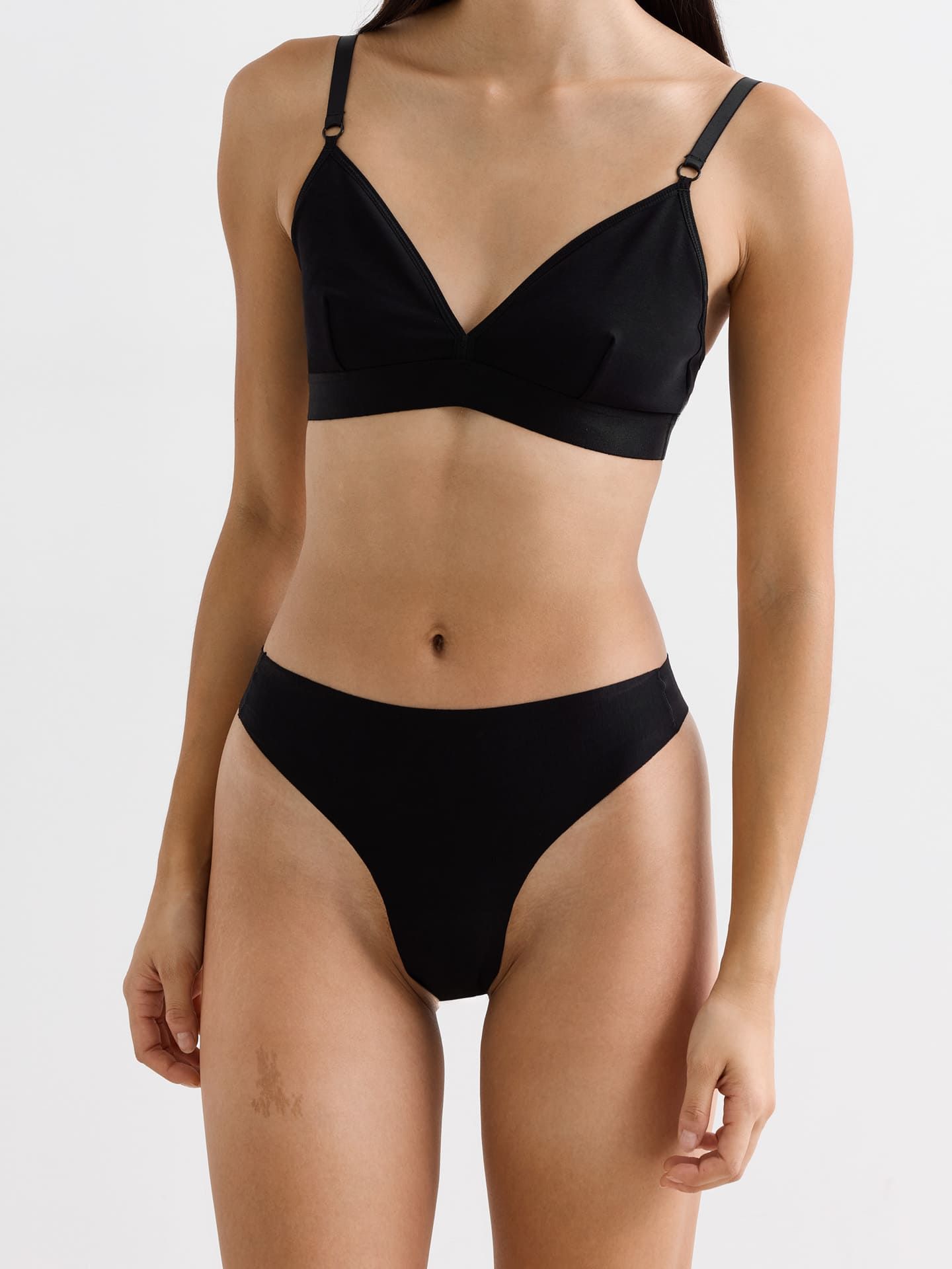 Casual Cotton Thong black S