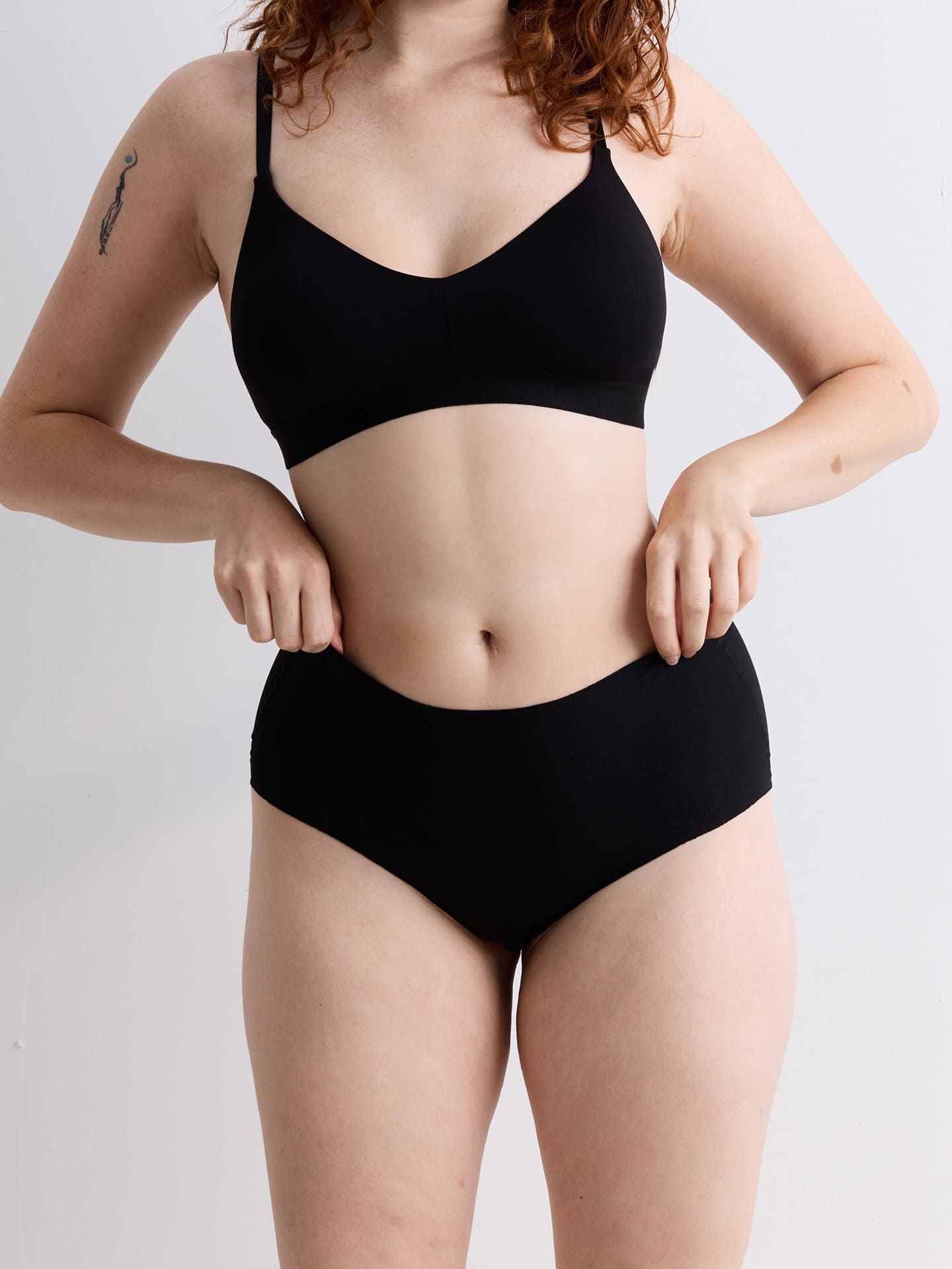 Casual Cotton High Waist Slip schwarz XS