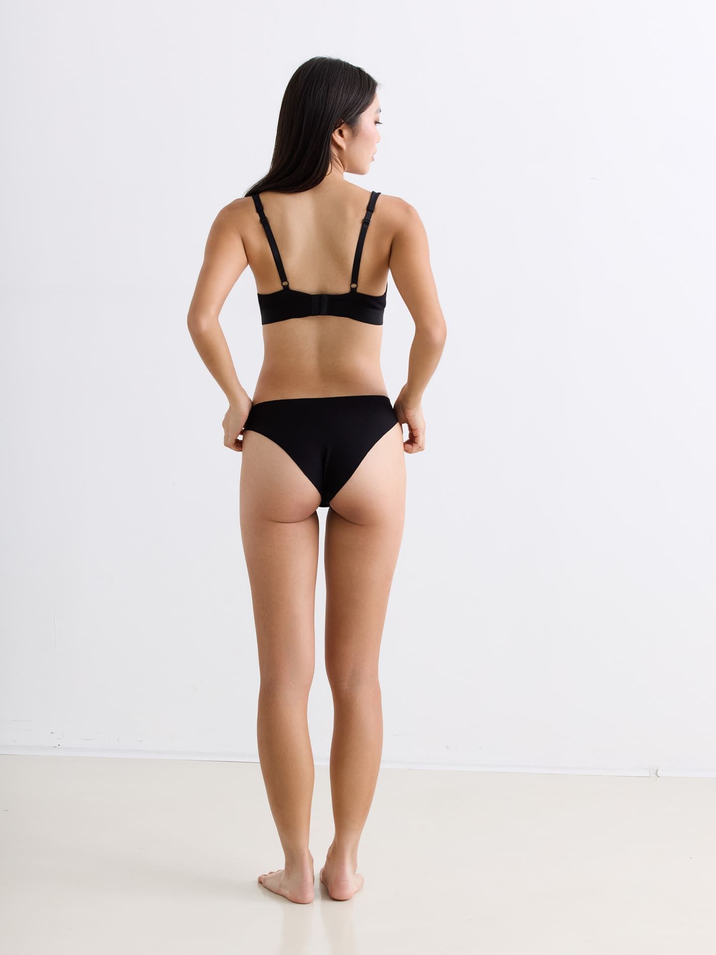 Casual Cotton Plunge Bra black M