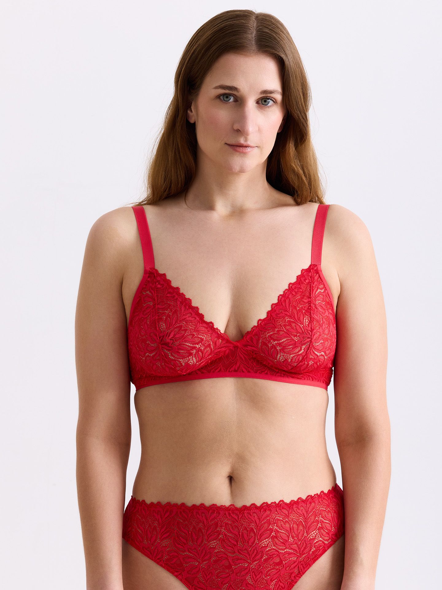 Dreamy Lace Triangle Bra chili red 38
