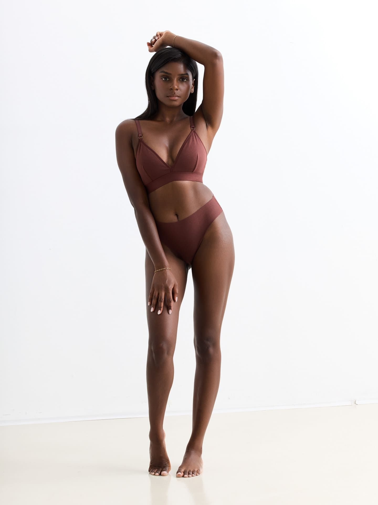 Casual Cotton Triangel Bralette umber XXL