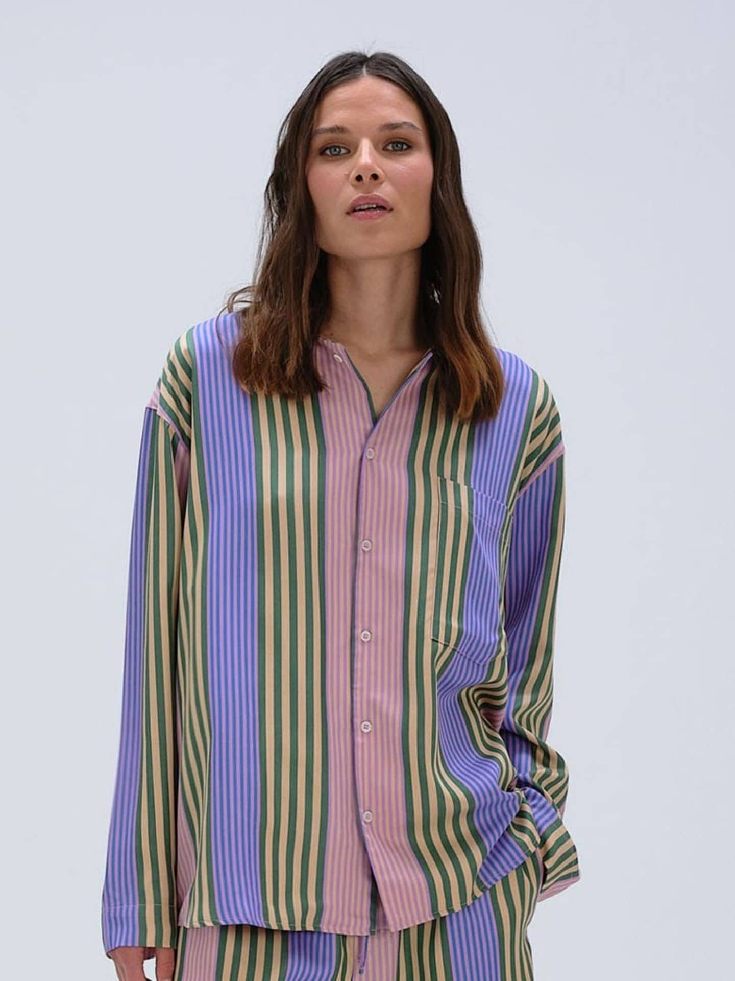 Avonté Pyjama Shirt funky stripe Nightwear Size L