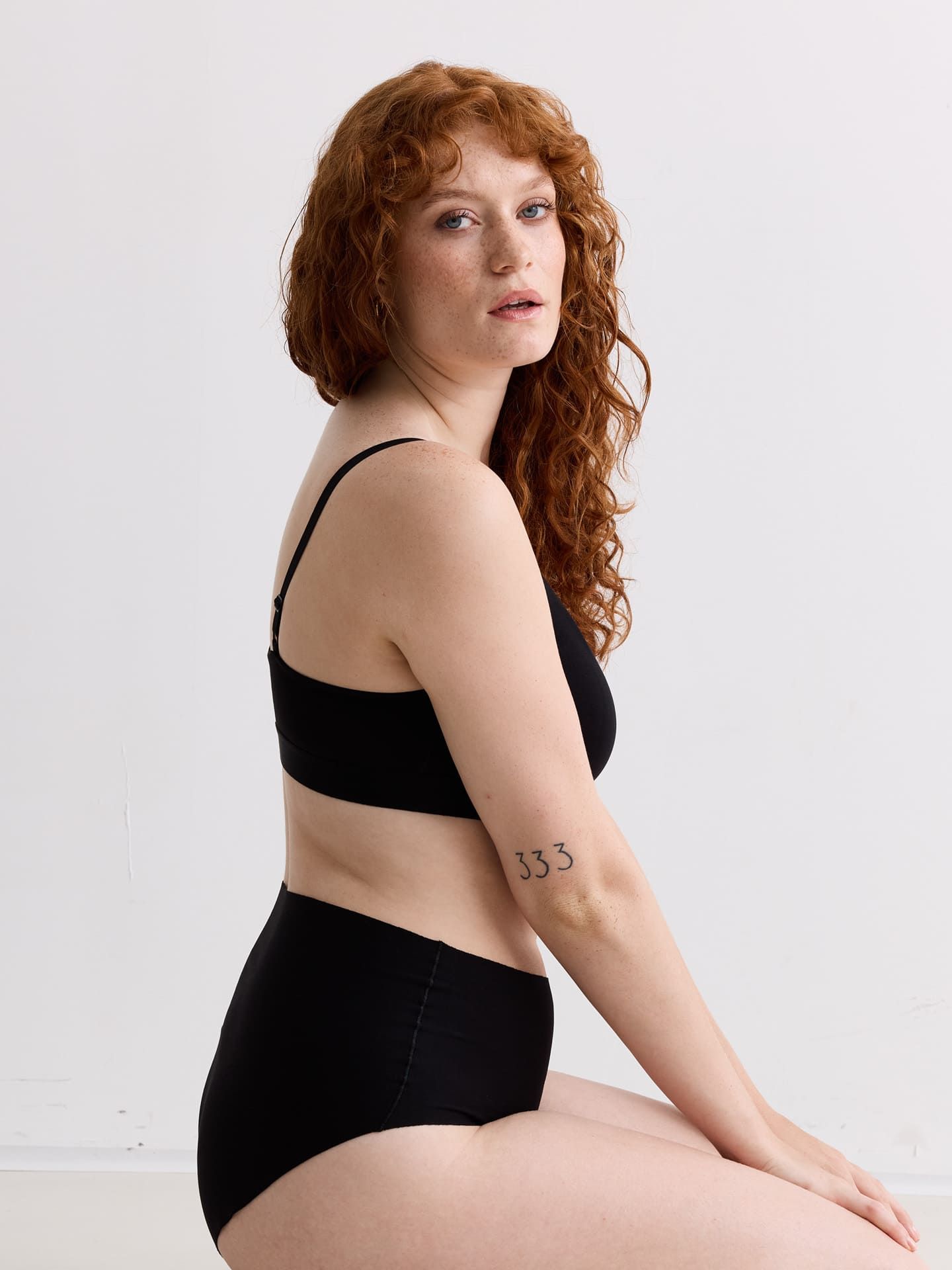 Casual Cotton High Waist Slip schwarz XS