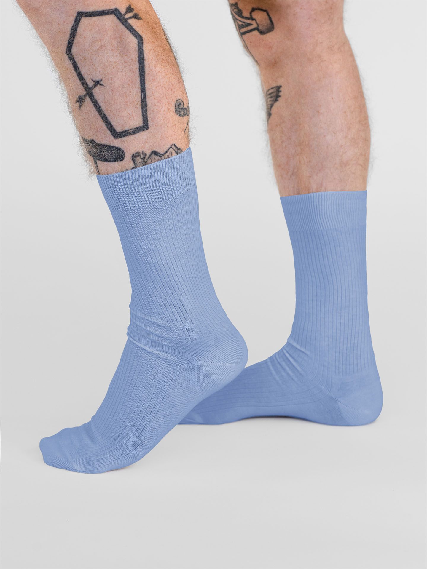 Casual Cotton Ribbed socks in a 3-pack sky blue 39-42