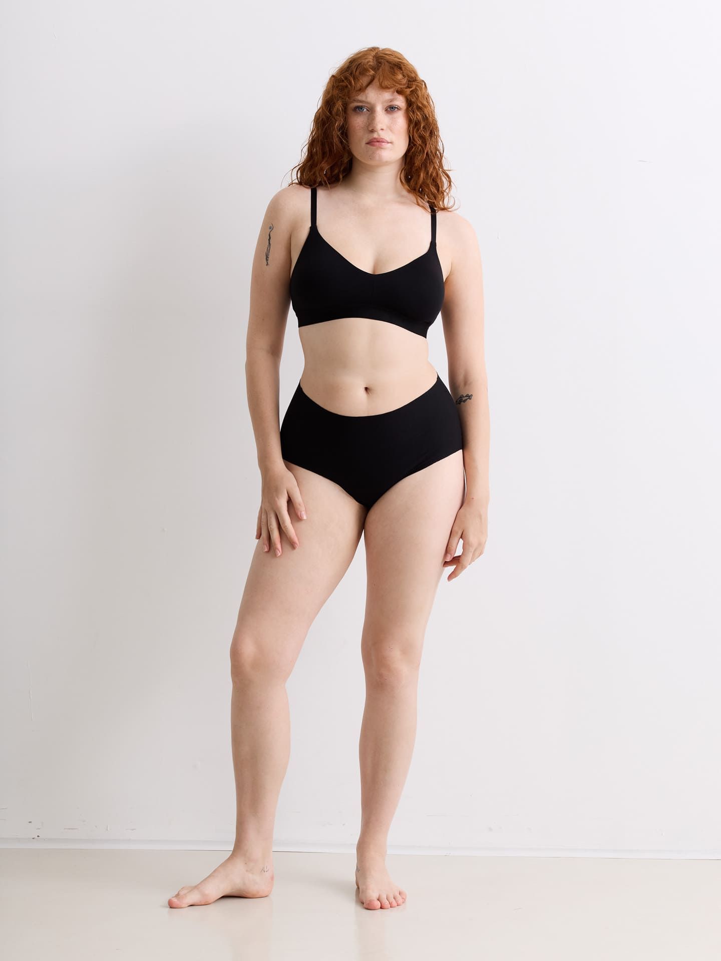 Casual Cotton High Waist Slip schwarz XS
