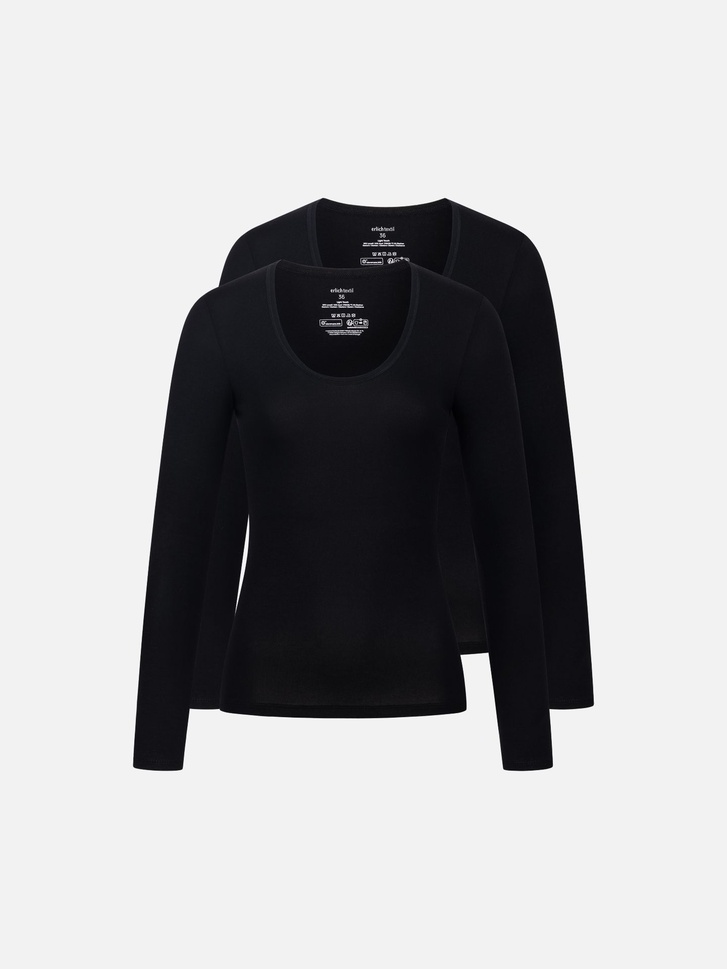 Light Touch Ballet Neck Longsleeve in a pack of 2 black 34