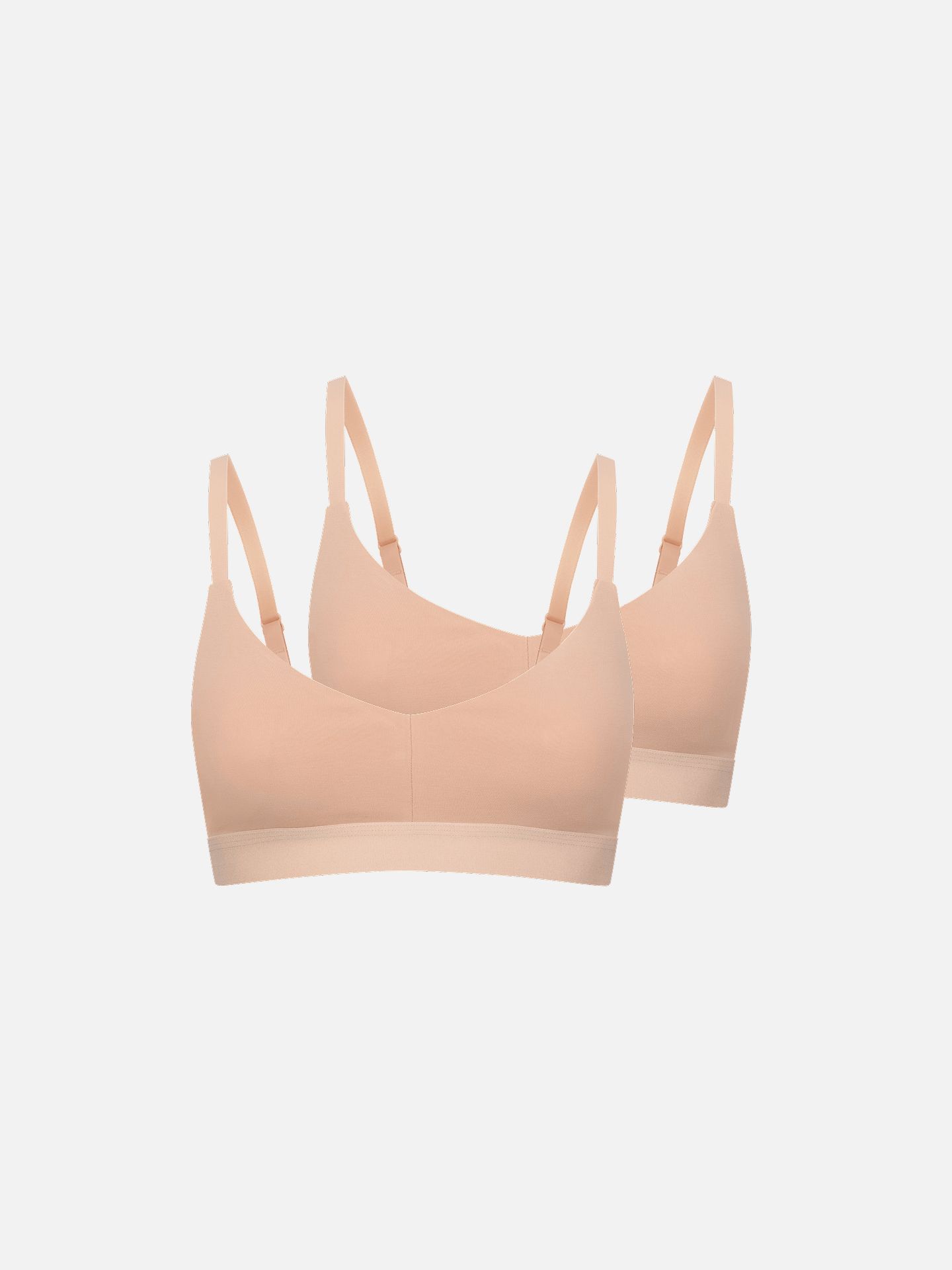Casual Cotton Bralette in a pack of 2 with removable Pads clay M