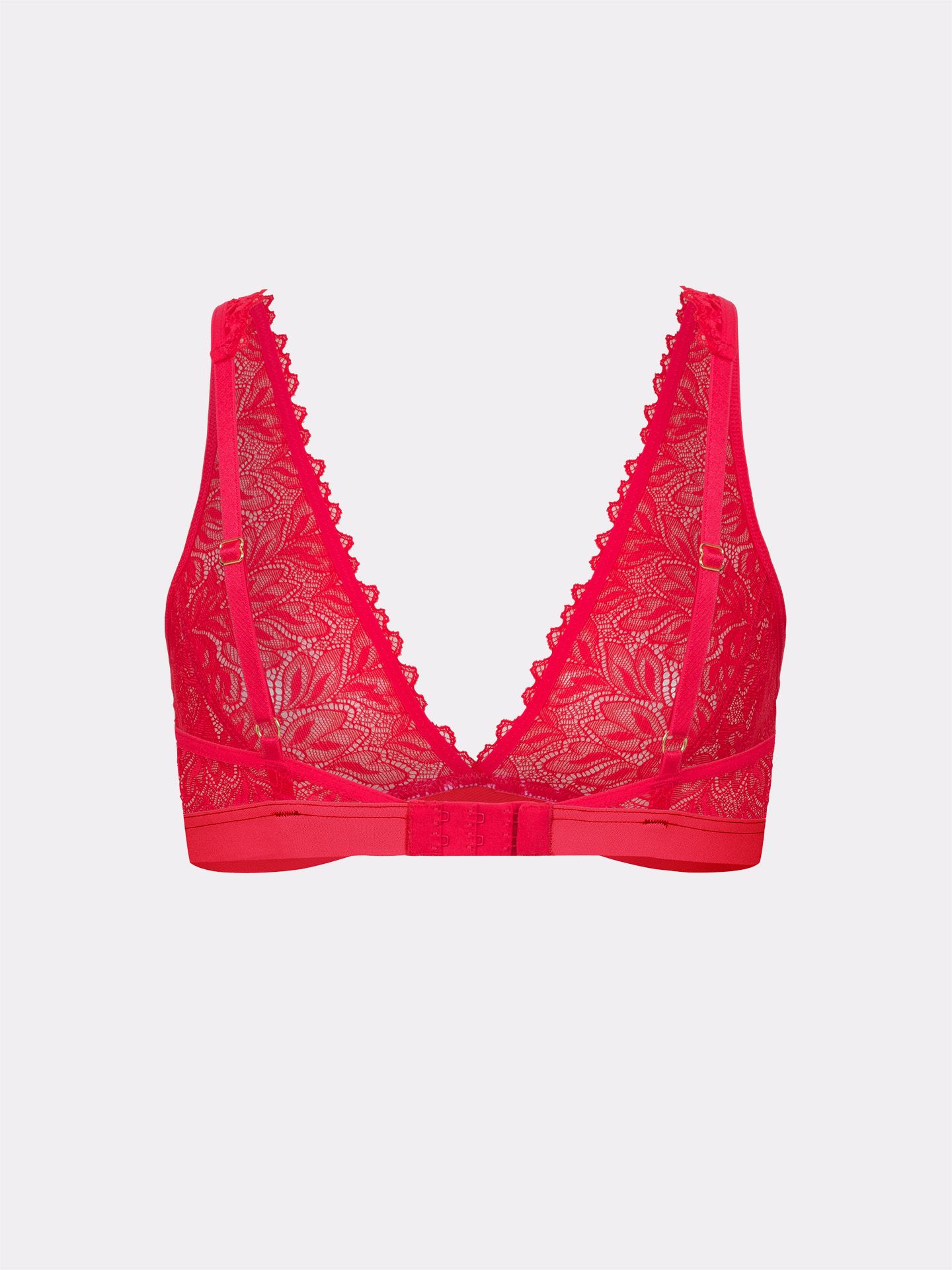 Dreamy Lace Wireless Plunge Bra chili red 38