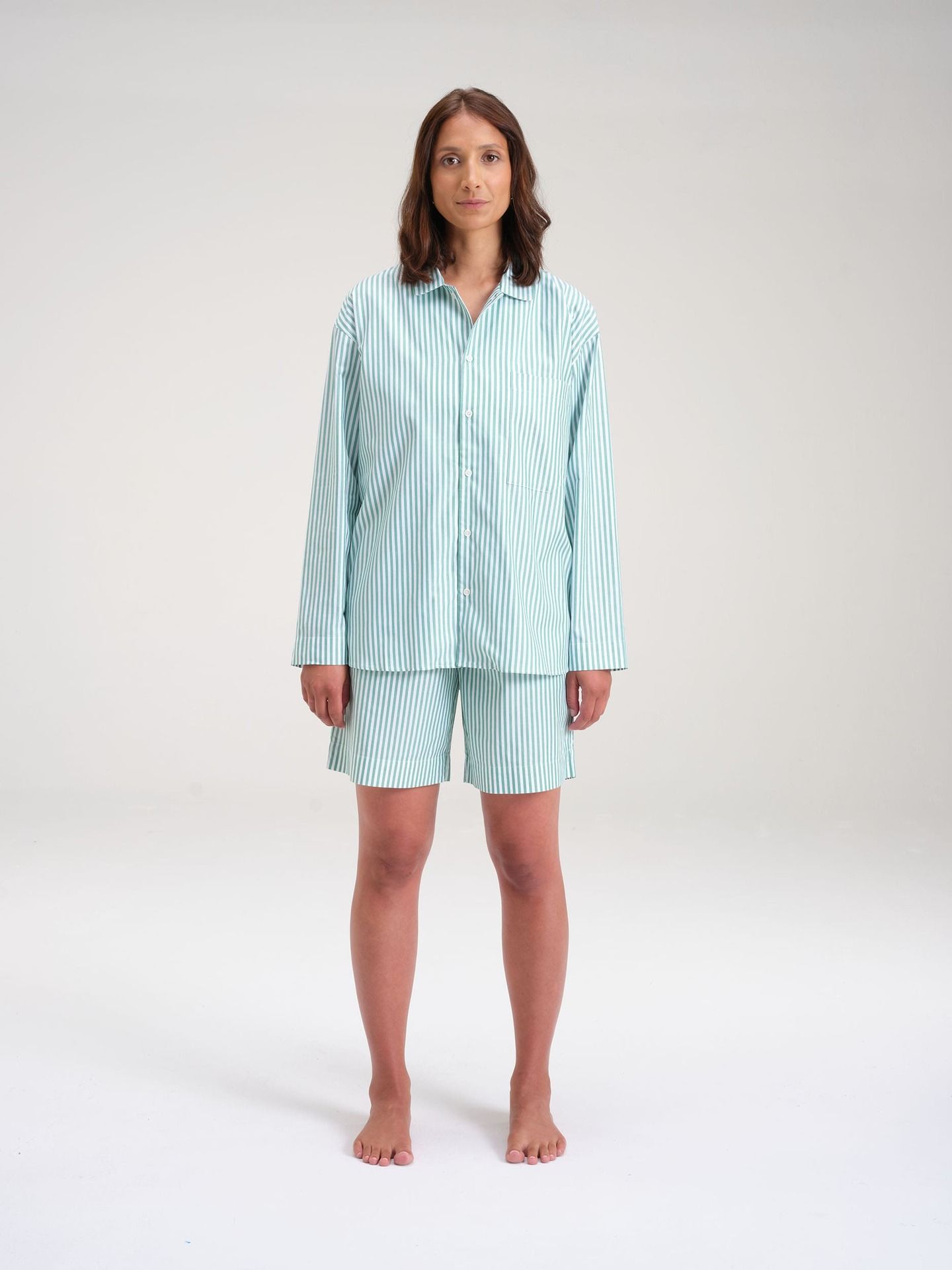 Avonté Pyjama Shorts gratitude green stripe Nightwear Size L