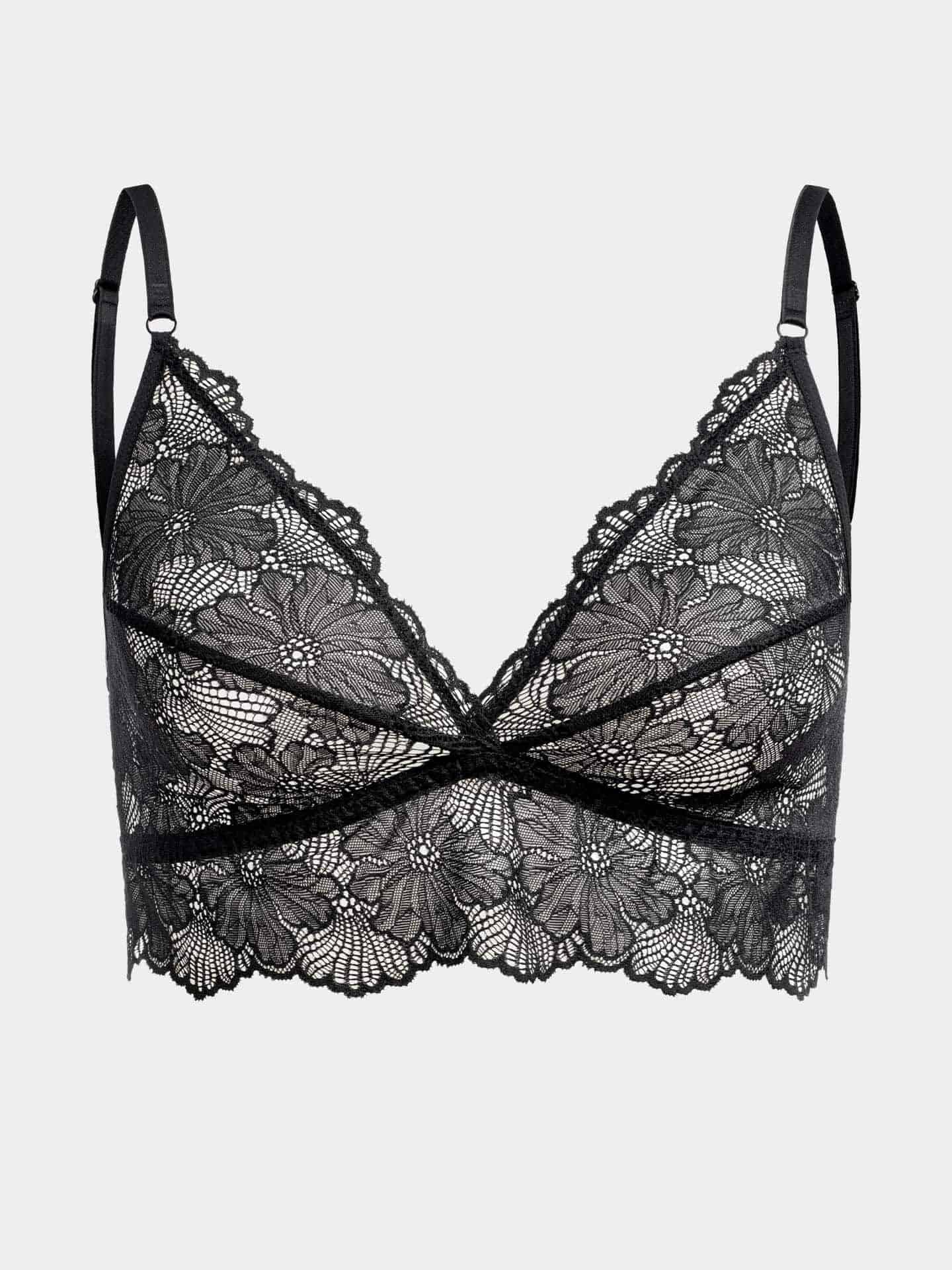 Classy lace triangle bra black 44