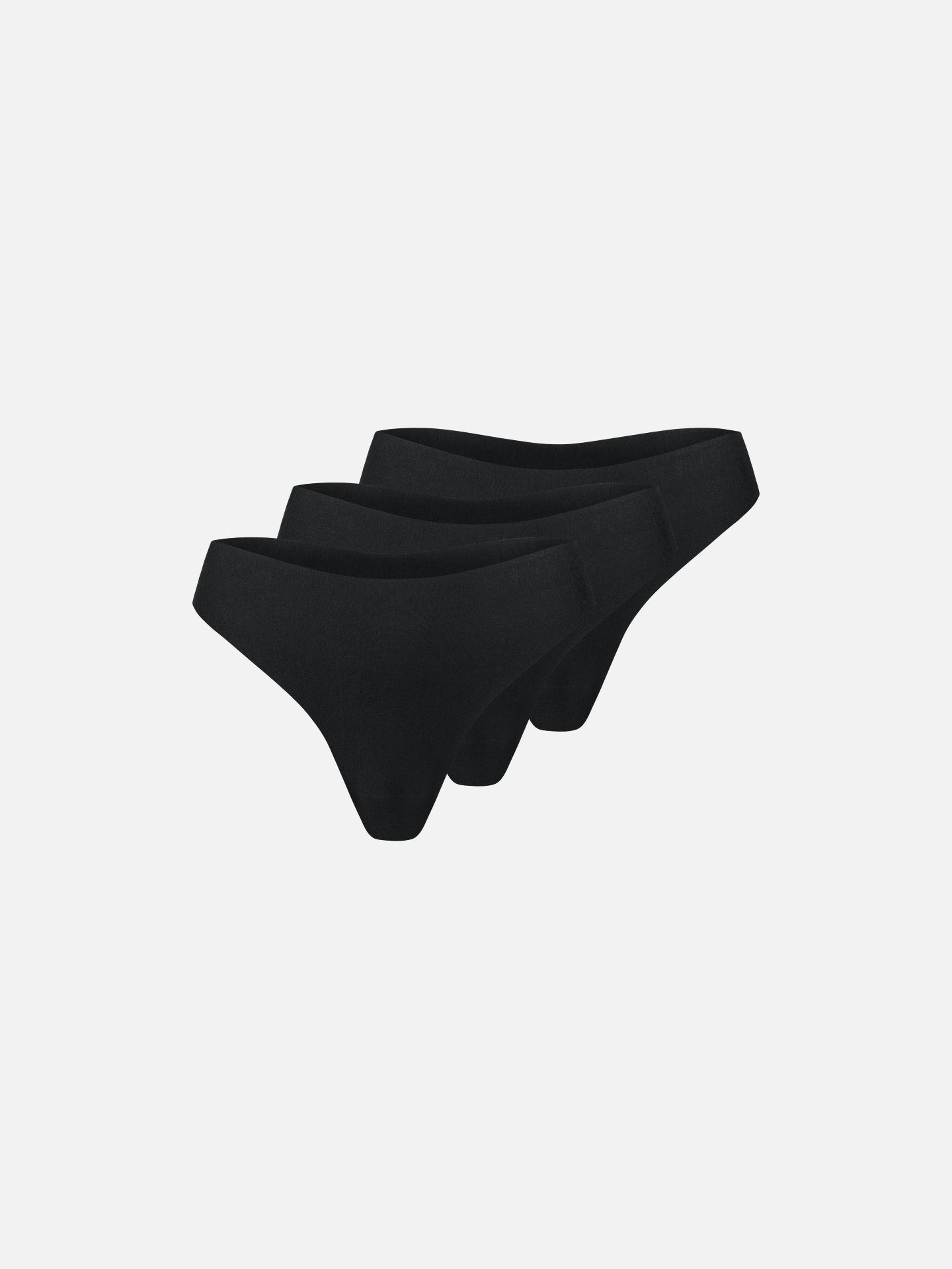 Light Touch Thong in a pack of 3 black XS