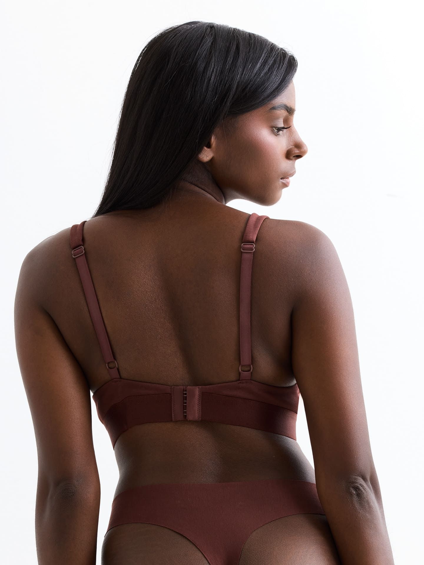 Casual Cotton Plunge Bra umber L