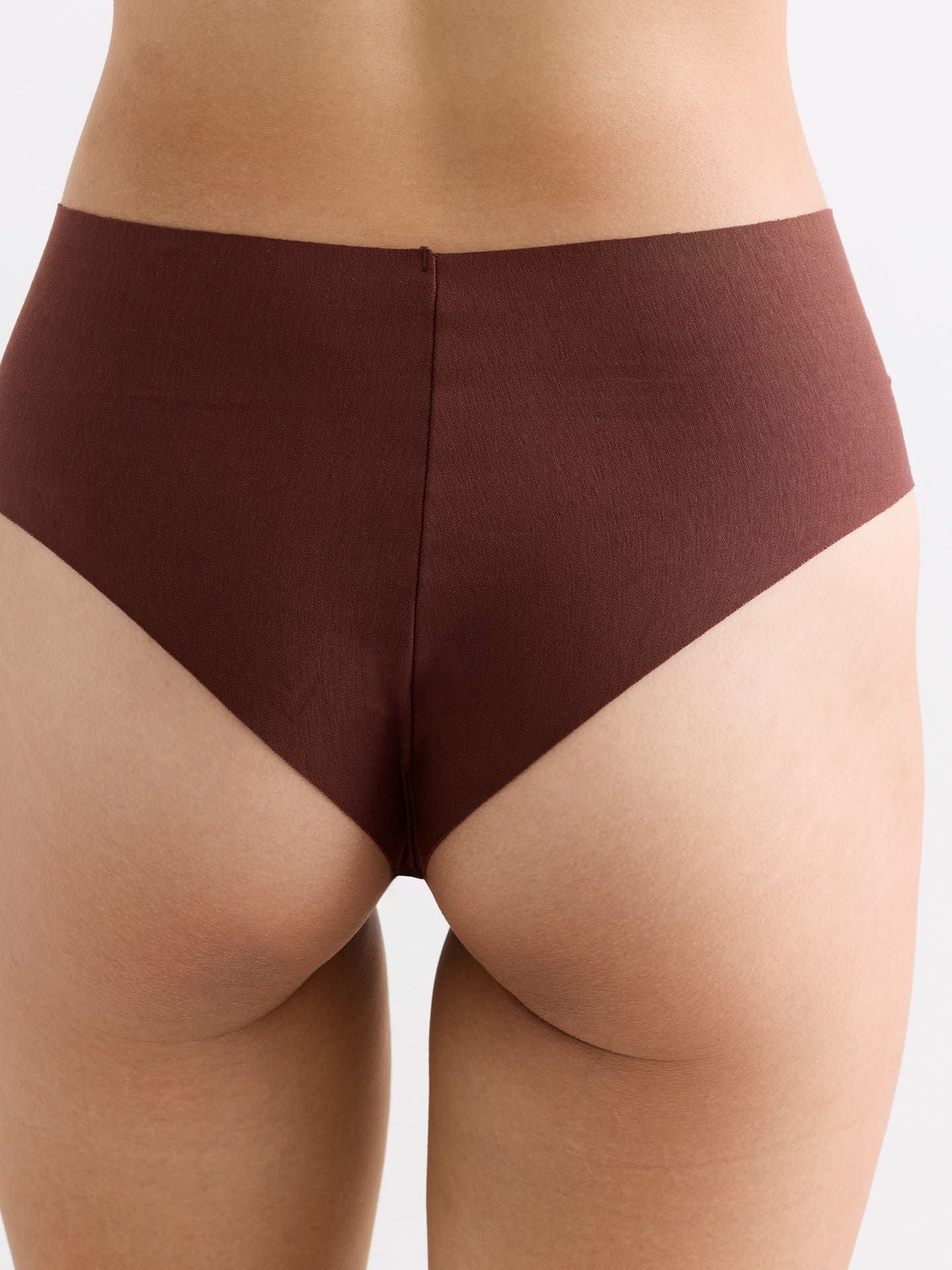 Casual Cotton High Waist Brazil Thong umber M