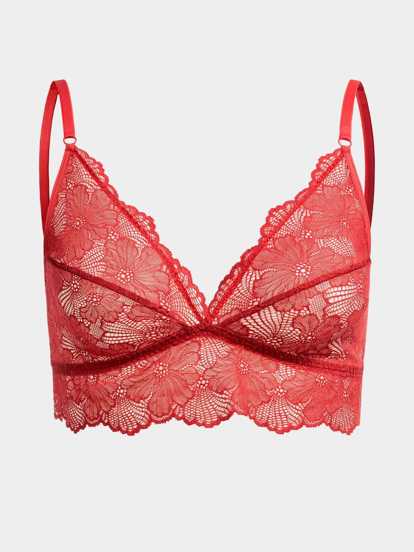Classy lace triangle bra pomegranate 36