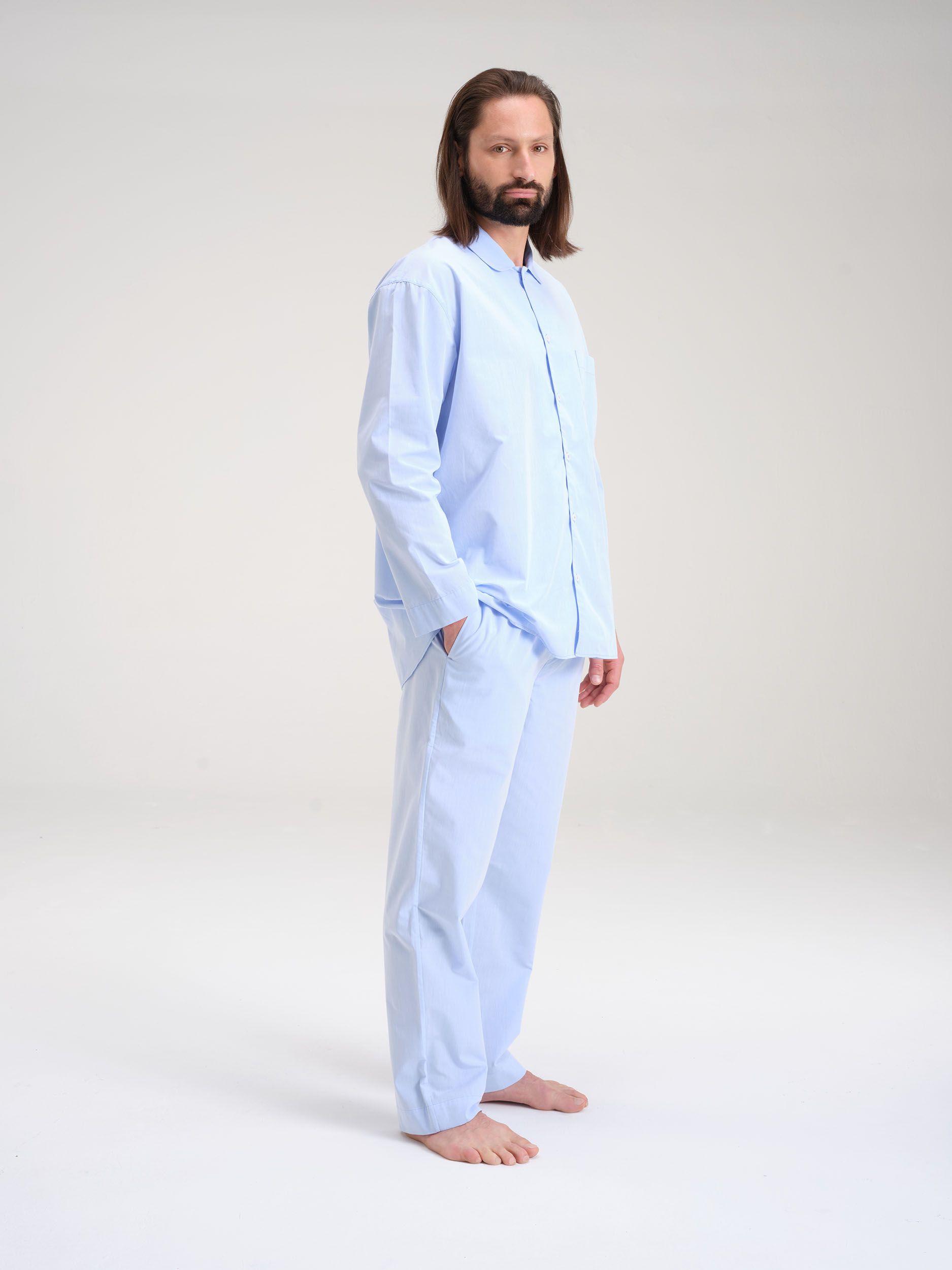 Avonté Pyjama Shirt breeze blue Nachtwäsche Größe L