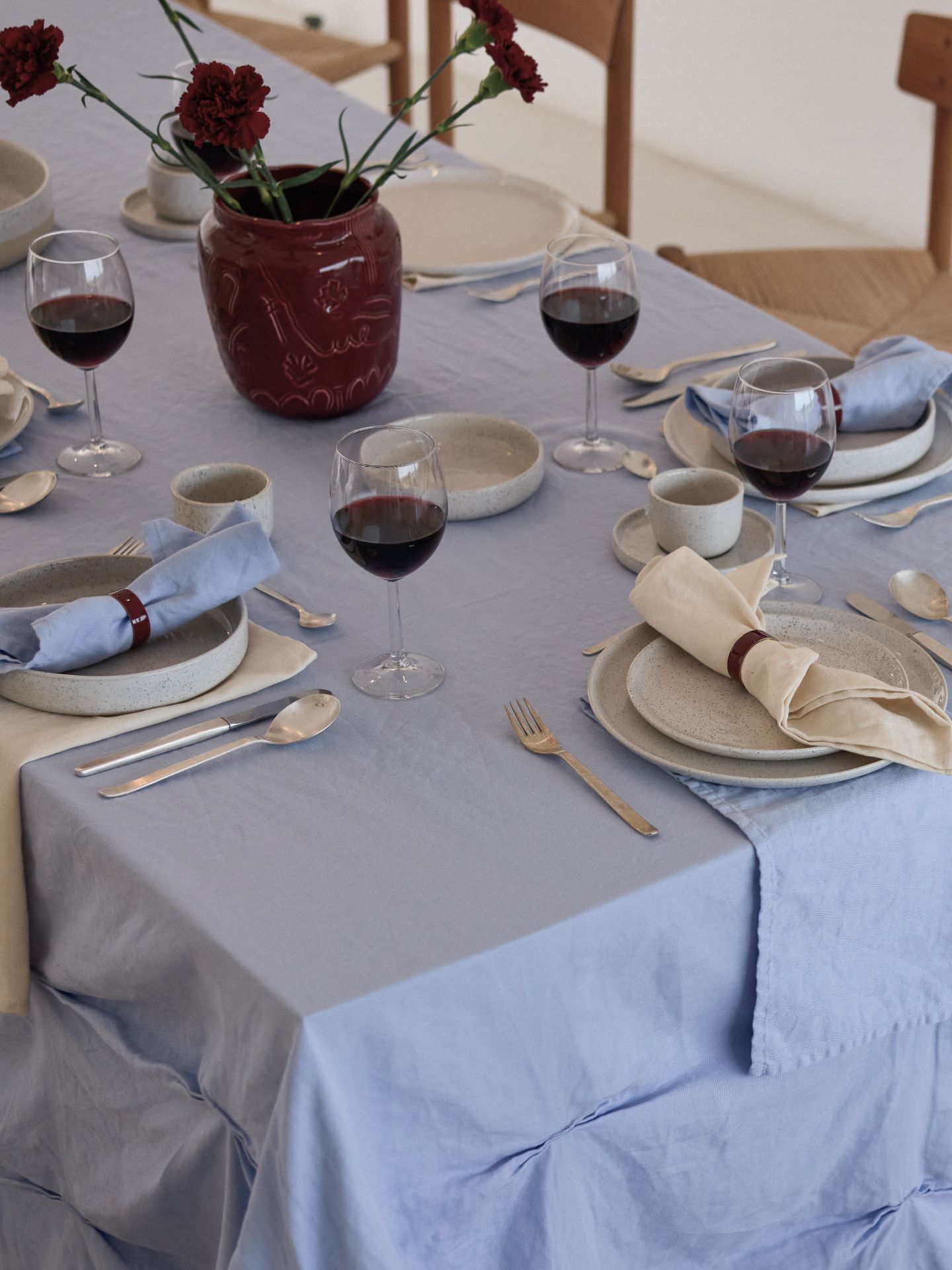 onomao x erlich textil Cloth napkins 4-pack soft blue 45x45