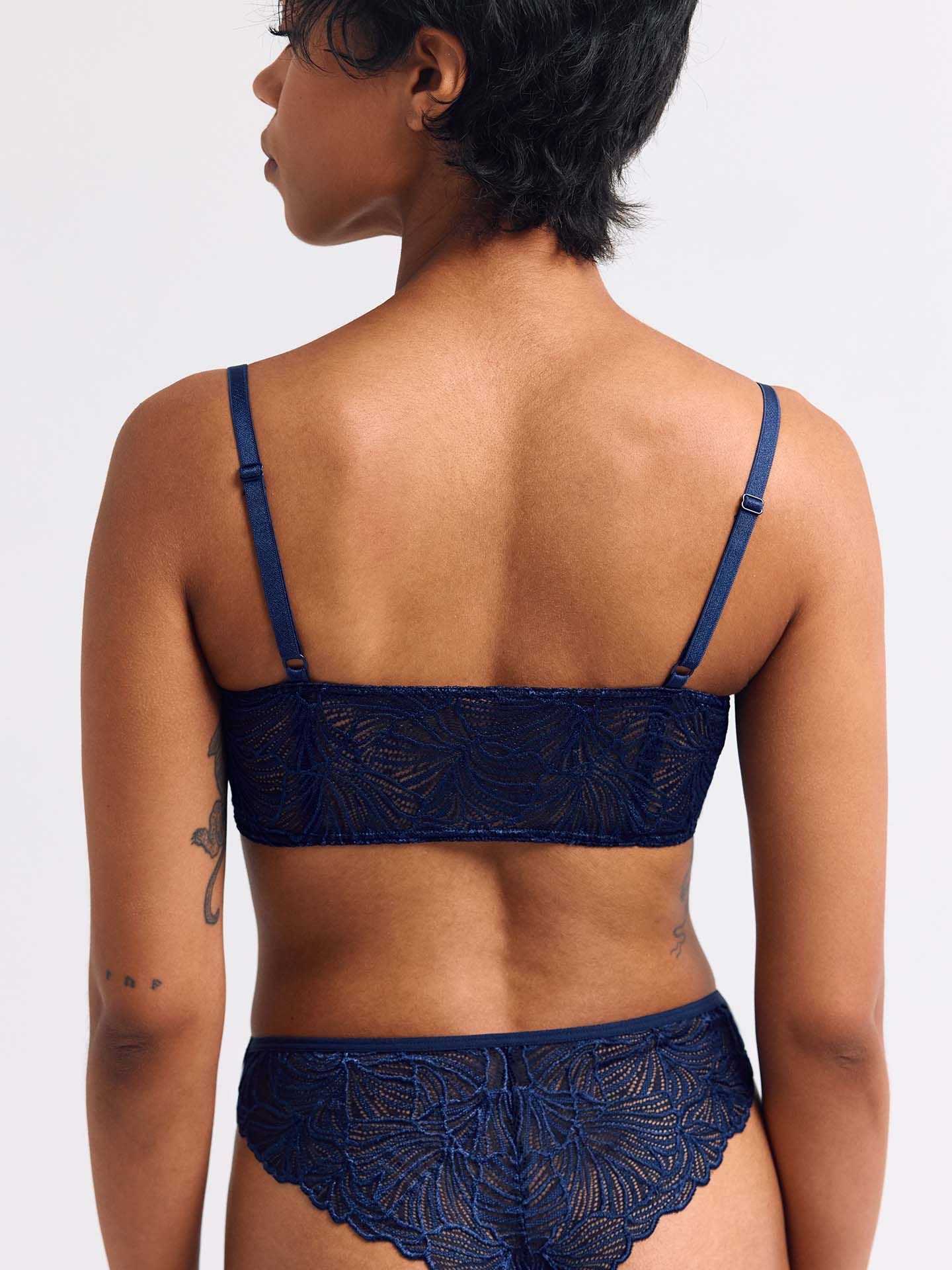 Fluid Lace Bandeau Bralette mitternachtblau 38