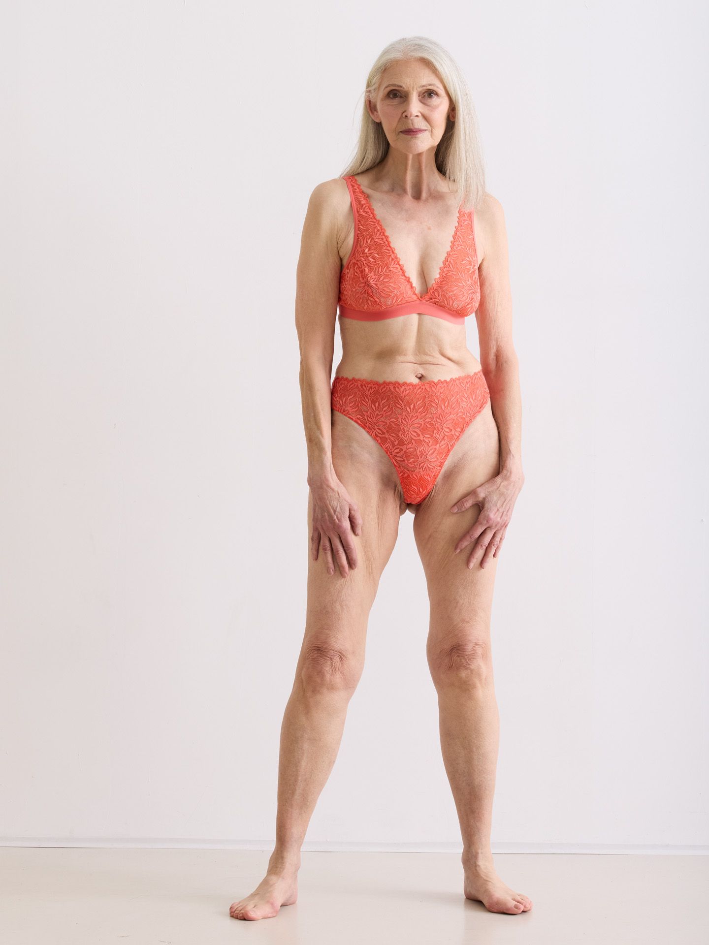Dreamy Lace High Waist Brazil Thong wild orange 44