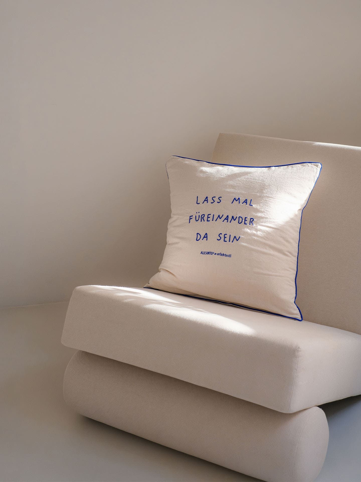 allesorten x erlich textil Kissenbezug mit Stickerei natur