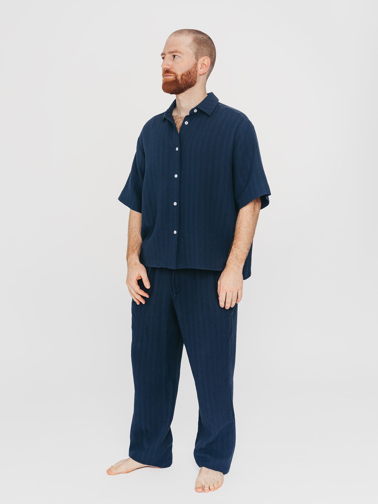 Simply Cotton Kurzarmhemd mitternachtblau L