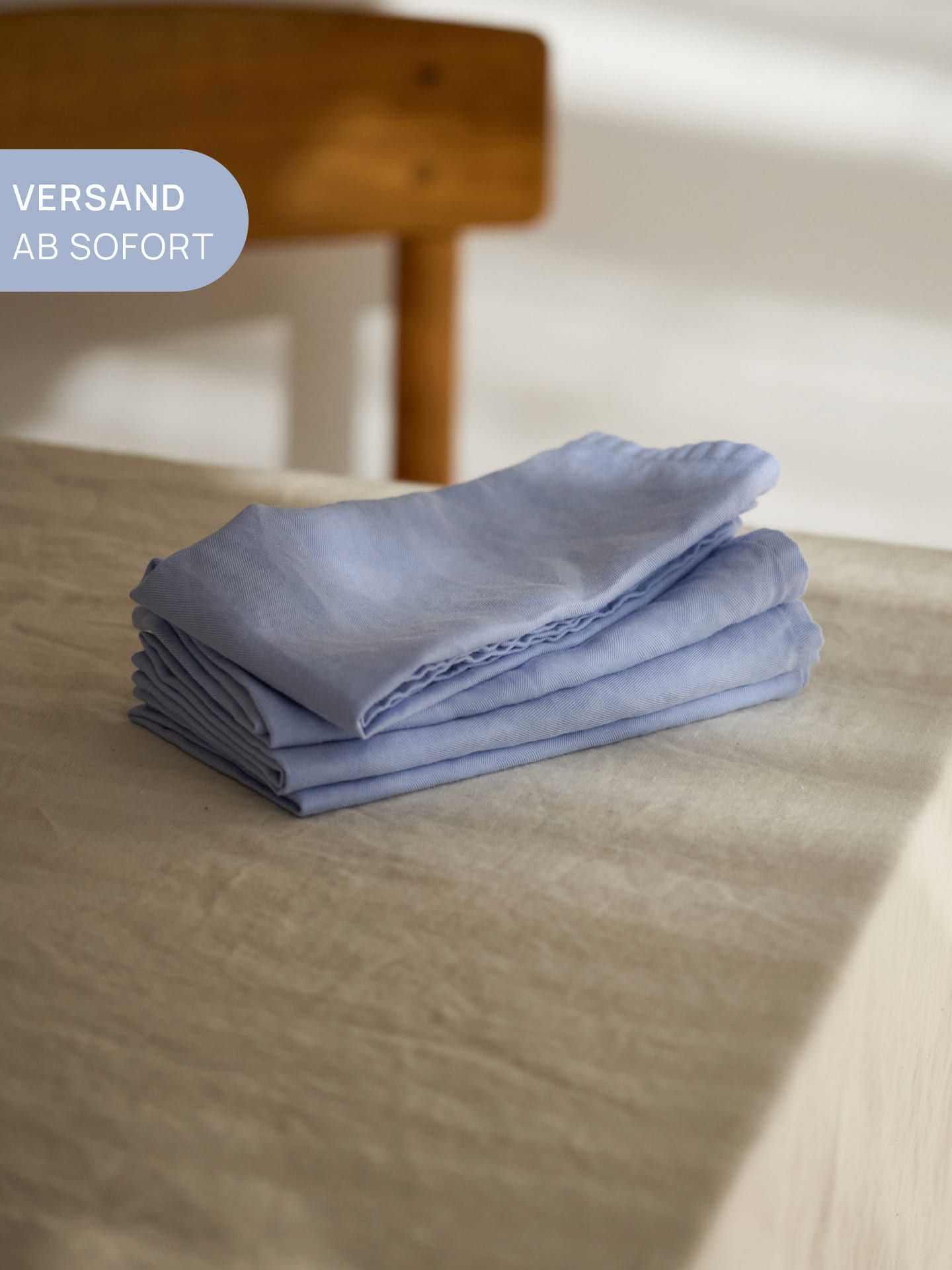 onomao x erlich textil Cloth napkins 4-pack soft blue 45x45