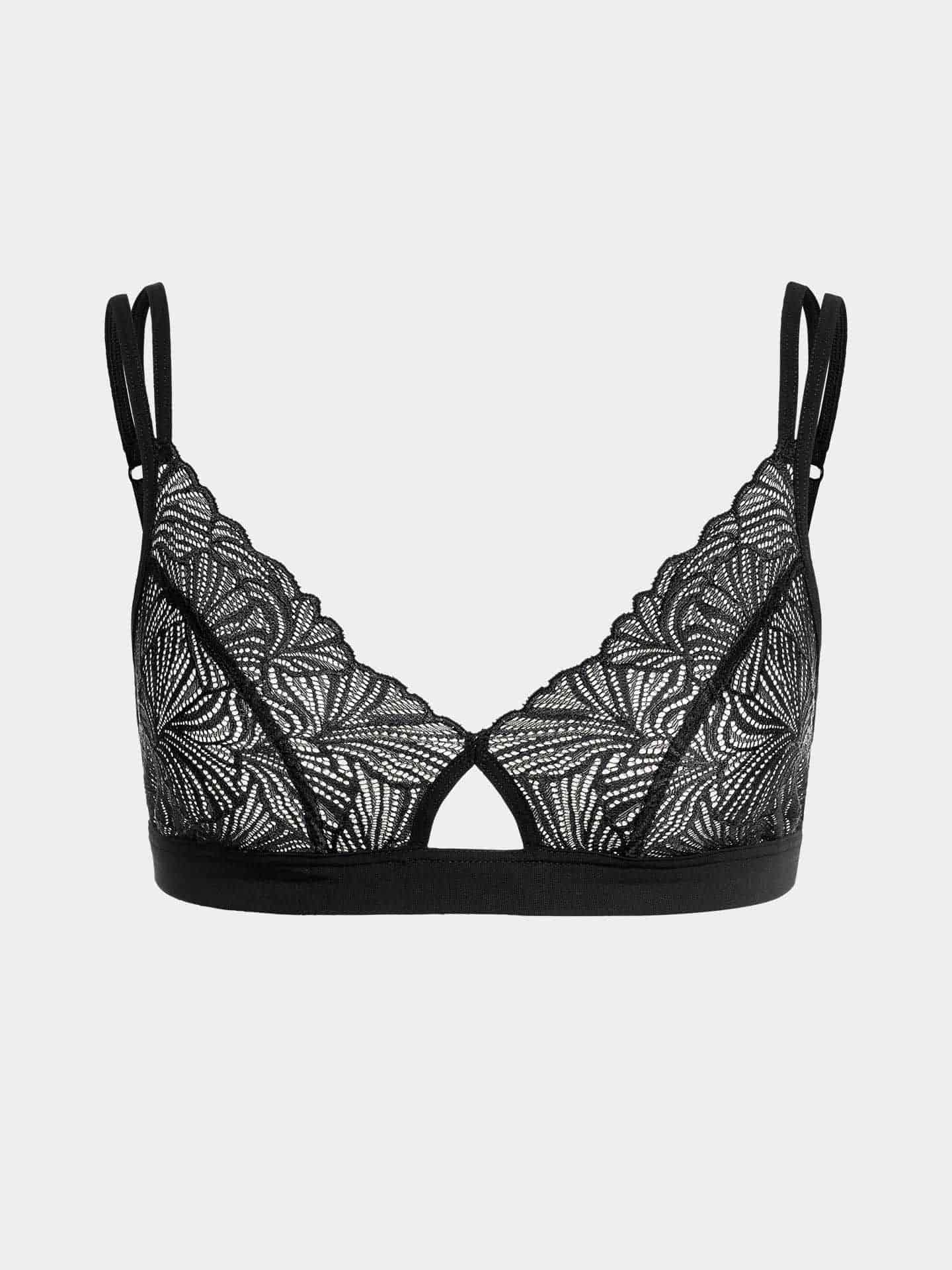 Fluid Lace Cut-Out Bralette schwarz 38