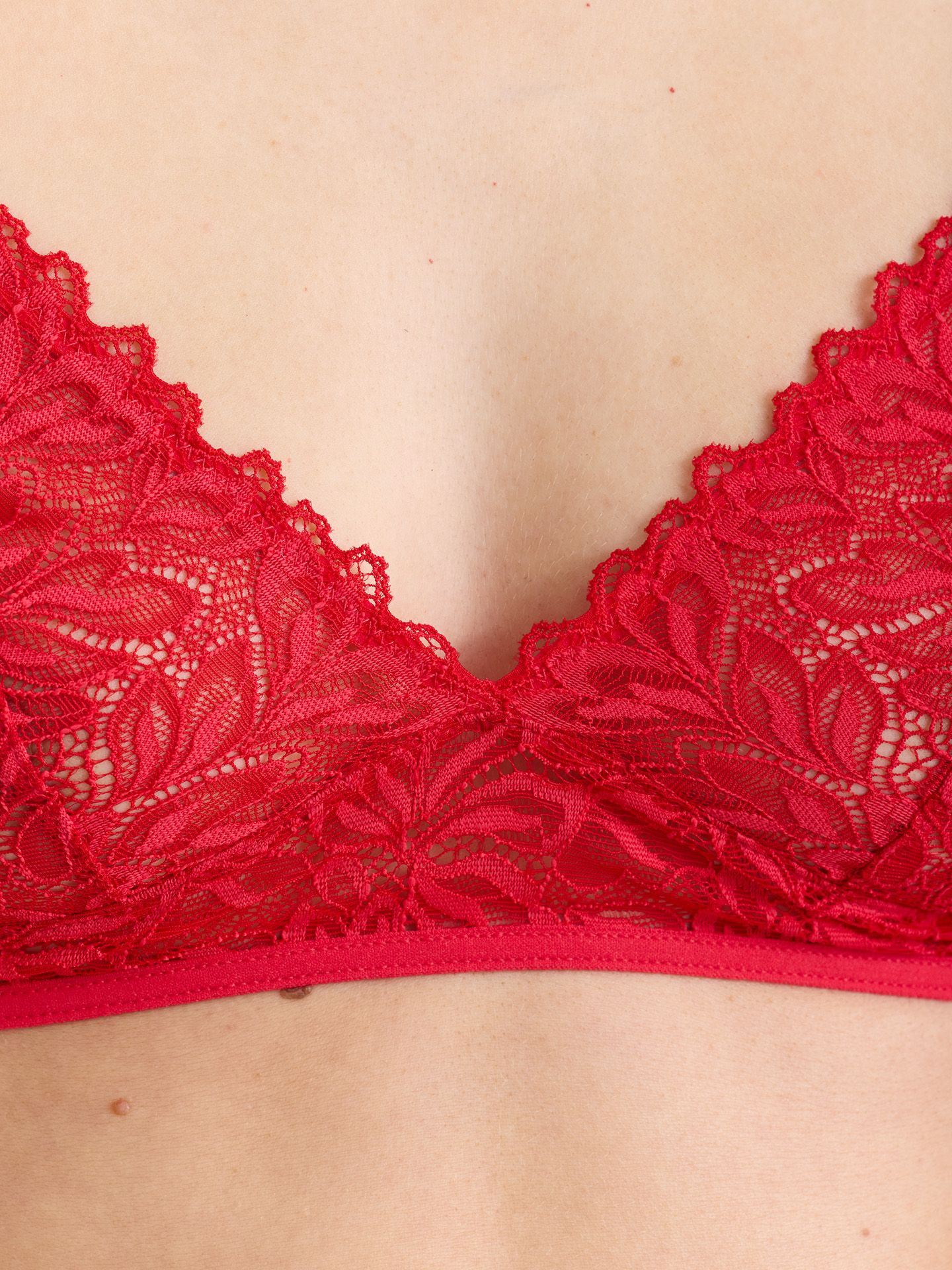 Dreamy Lace Triangle Bra chili red 38