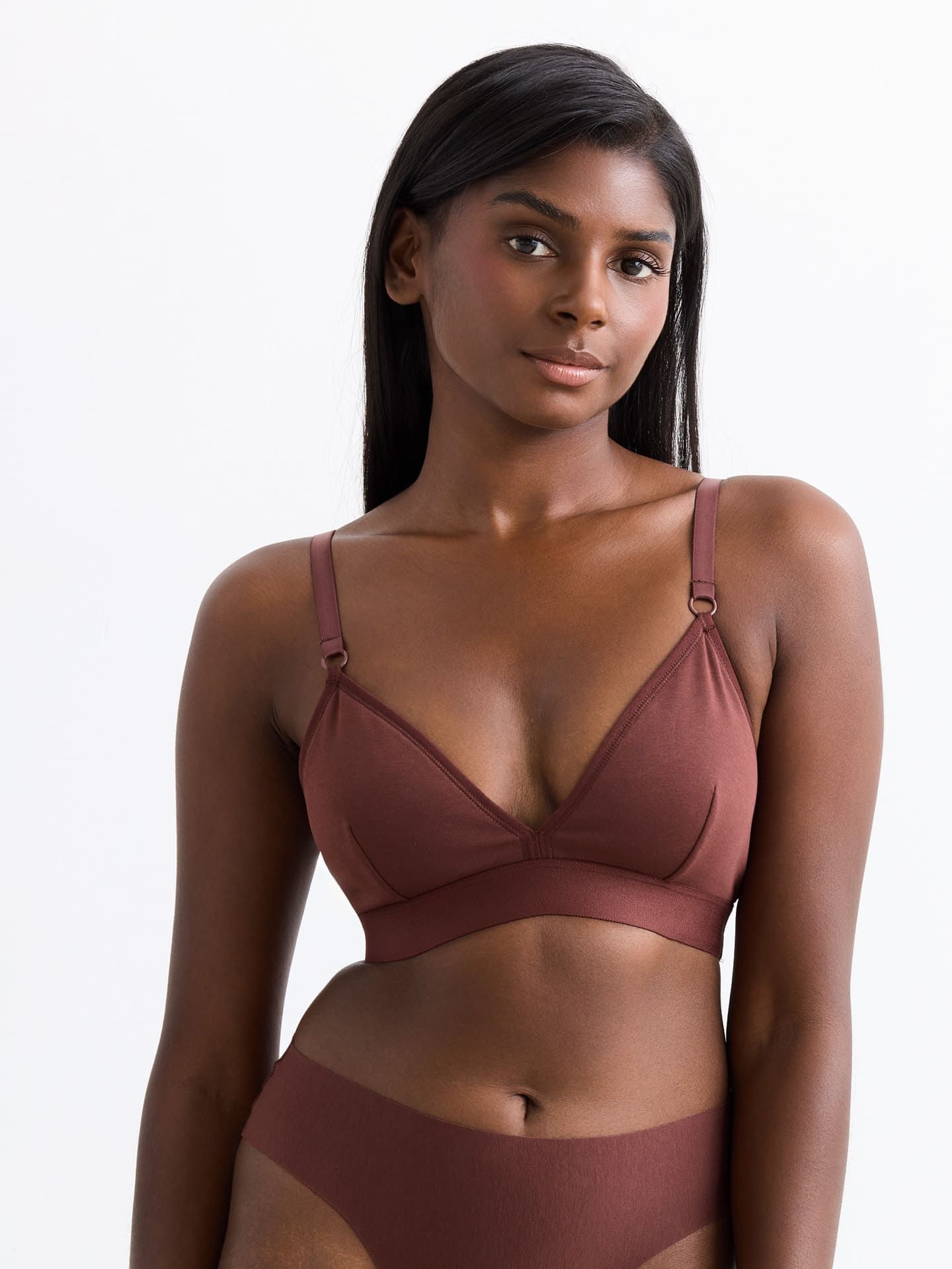 Casual Cotton Triangel Bralette umber XXL