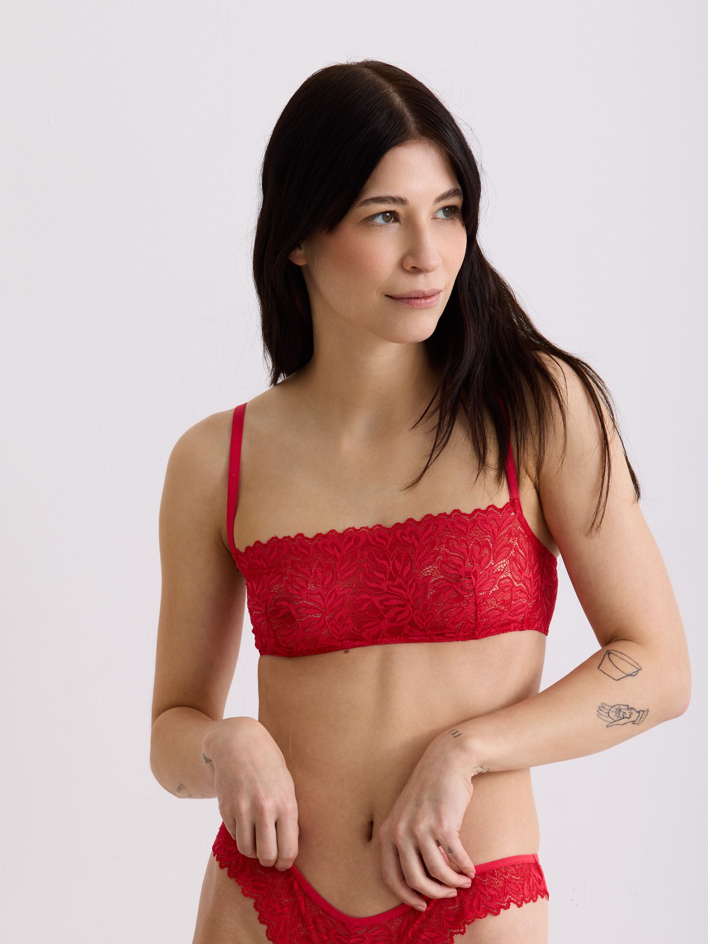 Dreamy Lace Bandeau Bralette chili red 40