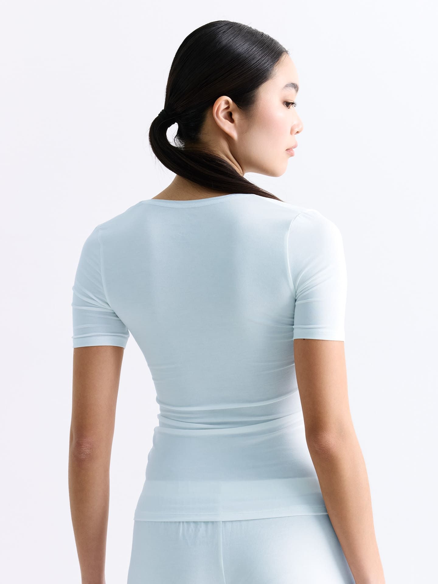 Light Touch Ballet Neck T-Shirt sky blue 46